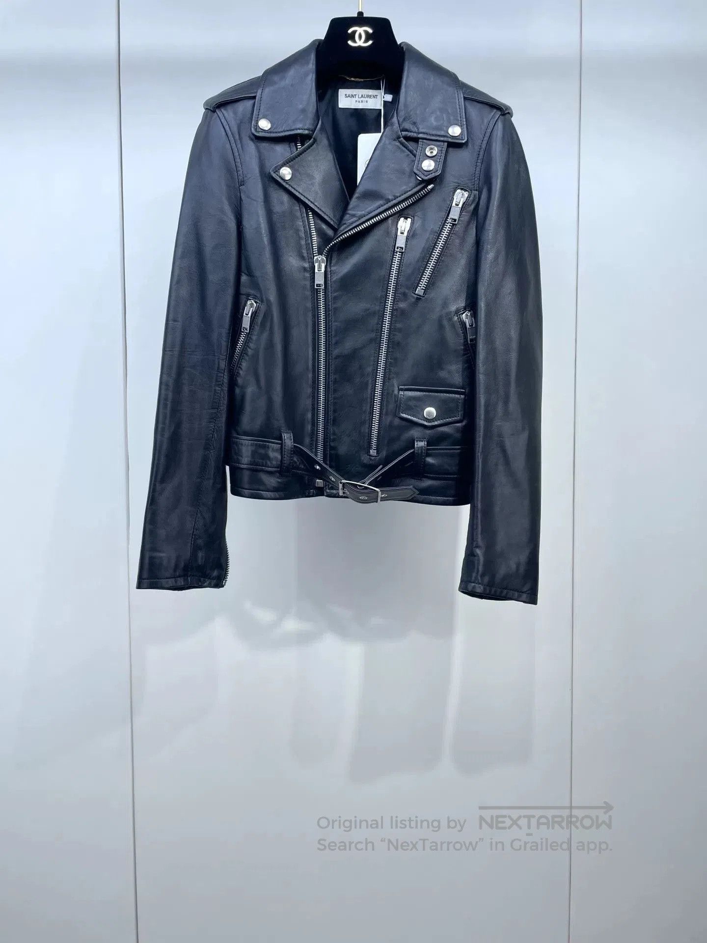 Saint Laurent Paris YSL Saint Laurent Black Biker Jacket. Size XS / US 0-2 / IT 36-38 - 1 Thumbnail