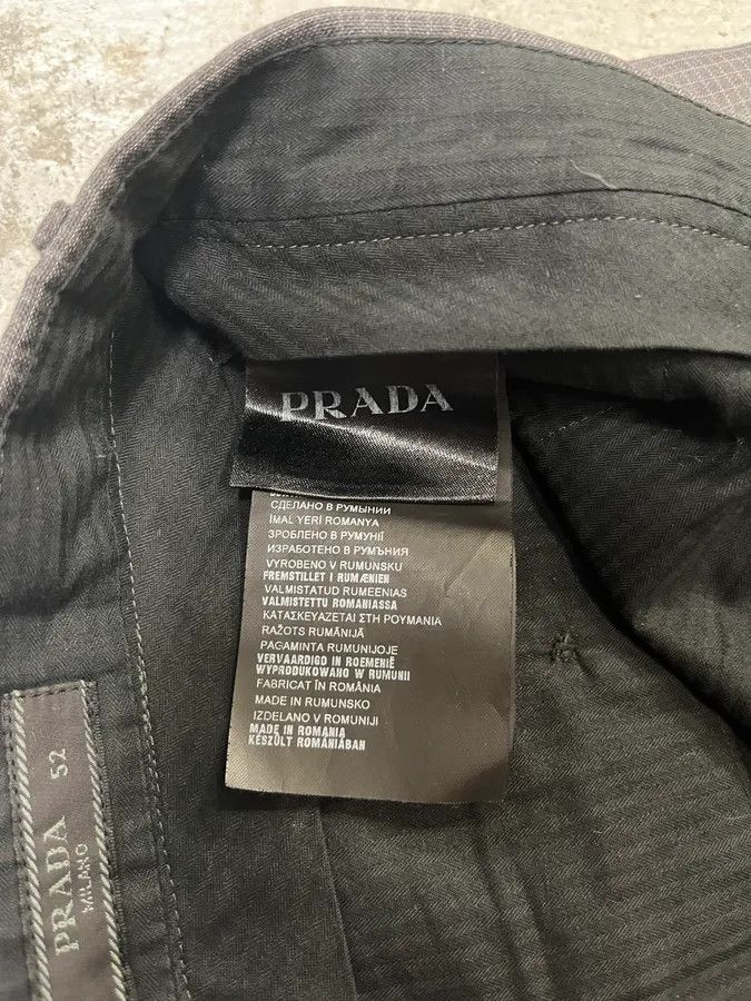 Prada AW2015 Prada Grey Wool Checked Minimalist Tailored Pants Size US 31 - 9 Thumbnail