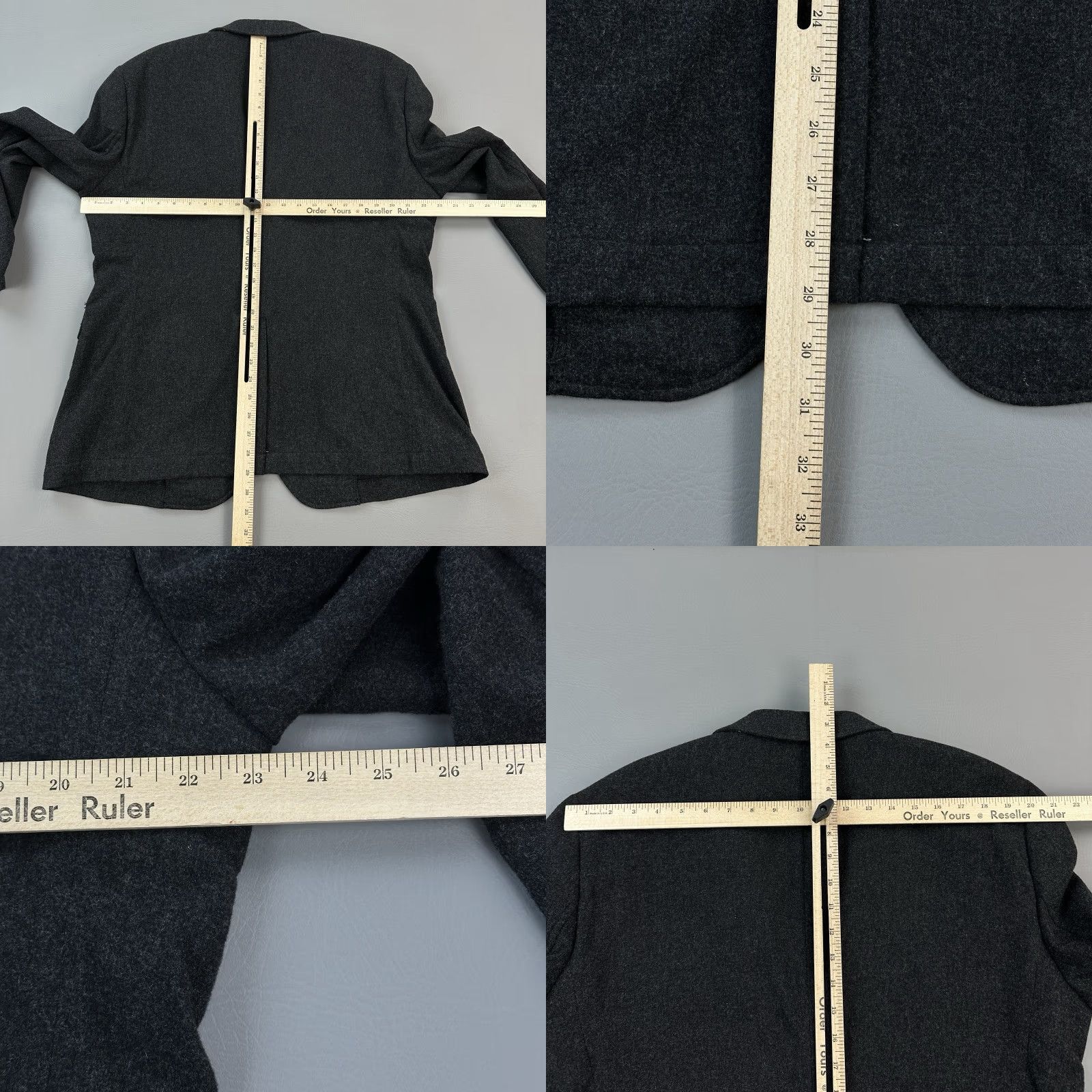 Emporio Armani VINTAGE Emporio Armani Blazer Mens 46 Wool Charcoal Gray Made in Italy Size 46R - 10 Thumbnail