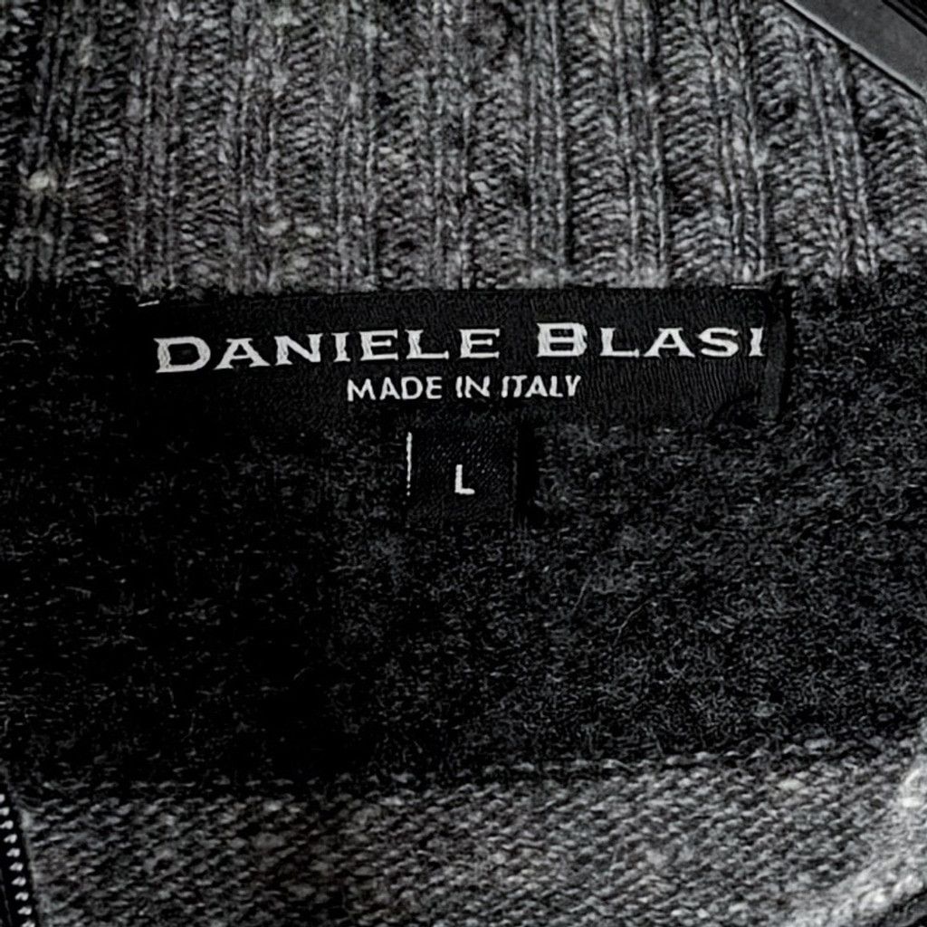 Daniele Blasi DANIELE BLASI Made In Italy Mens Grey Striped Mock Sweater L Size US L / EU 52-54 / 3 - 5 Thumbnail