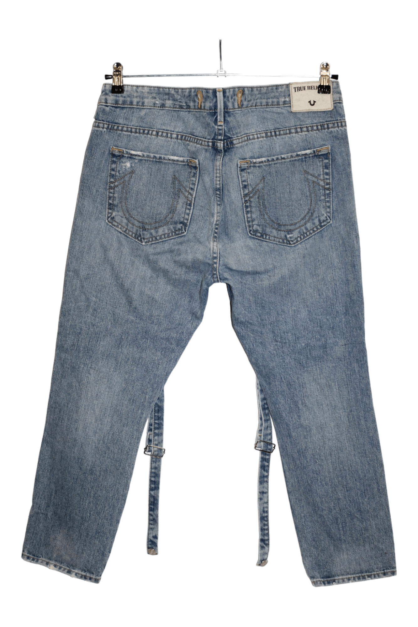 True Religion True Religion Distressed Faded Blue Denim Tapered Overall Size US 30 / EU 46 - 4 Thumbnail