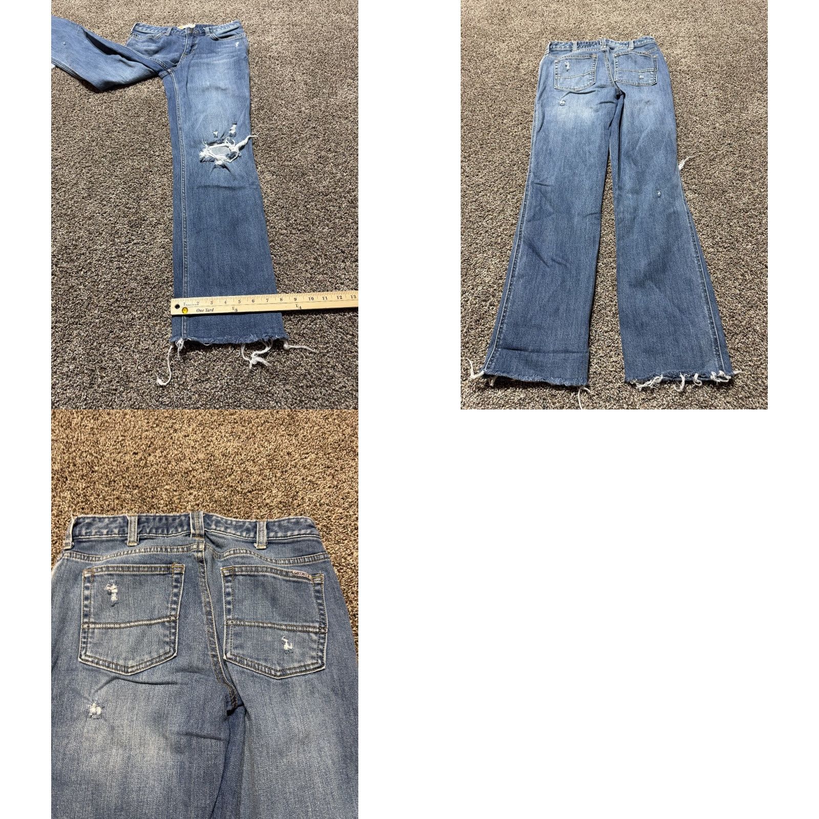 Carhartt Carhartt Women's Jeans Size 4 Tall Blue Denim Distressed Straight Raw Hem Jeans Size 27" / US 4 / IT 40 - 8 Thumbnail