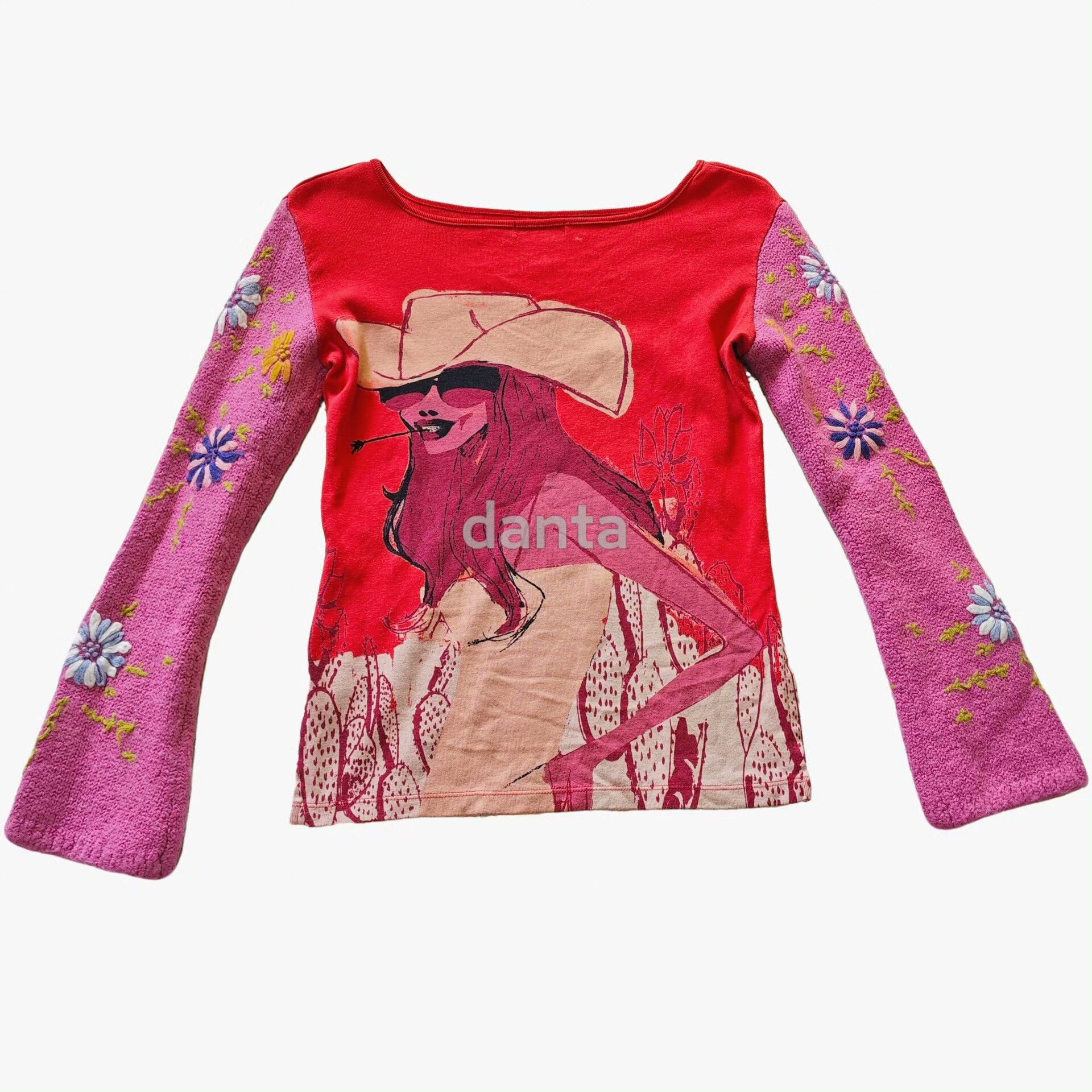 Custo Barcelona Custo Barcelona 00s Embroidered Long-Sleeve Top Size M / US 6-8 / IT 42-44 - 1 Thumbnail