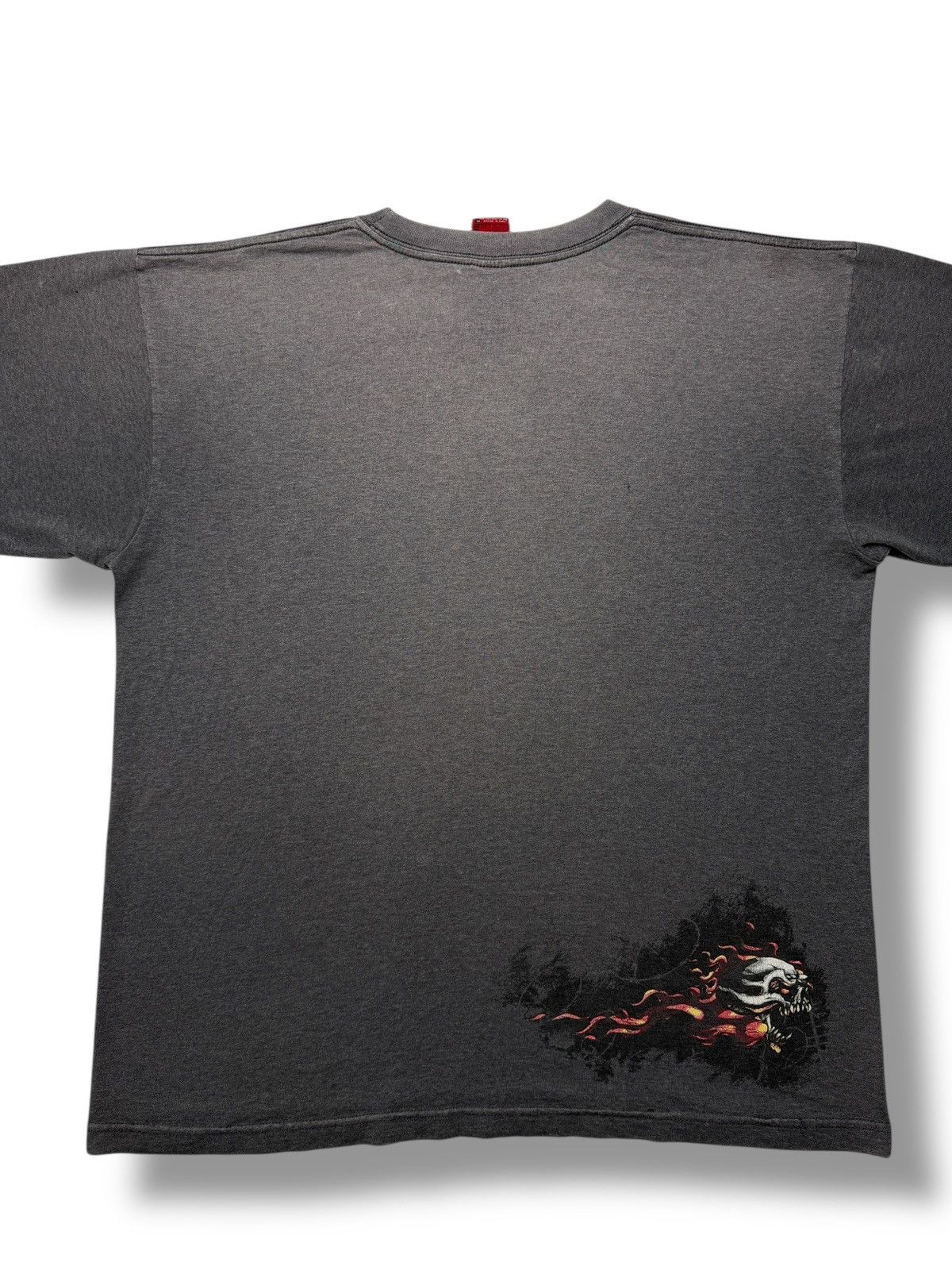 JNCO Vintage Y2K JNCO Jeans Flaming Eagle Skull Tee Shirt Size US XL / EU 56 / 4 - 7 Thumbnail