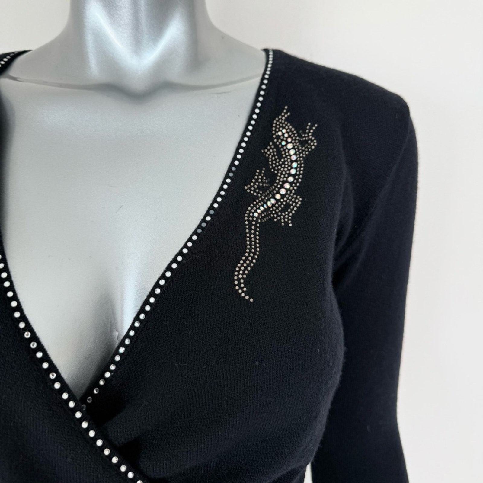 Other Women wool black sweater with crystals size M Size M / US 6-8 / IT 42-44 - 2 Thumbnail