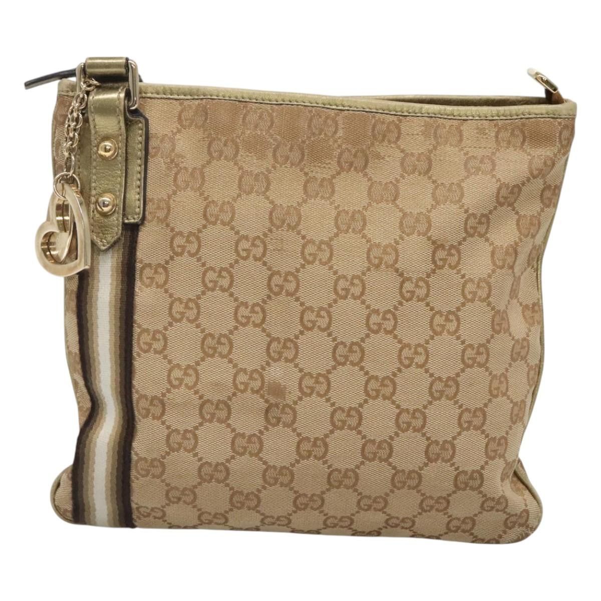 Gucci GUCCI GG Canvas Sherry Line Shoulder Bag Beige Black Size ONE SIZE - 2 Thumbnail