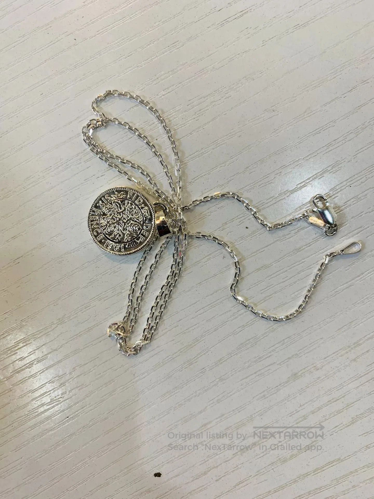 AQUA Silver Chain Necklace with Rotating Feature. Size ONE SIZE - 7 Thumbnail