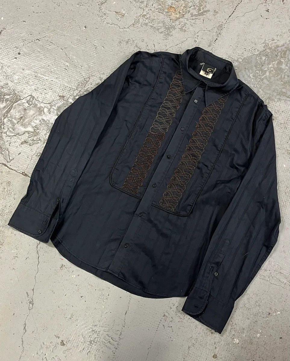 Just Cavalli 2000s Cavalli Dark Navy Light Shirt Size US L / EU 52-54 / 3 - 4 Thumbnail