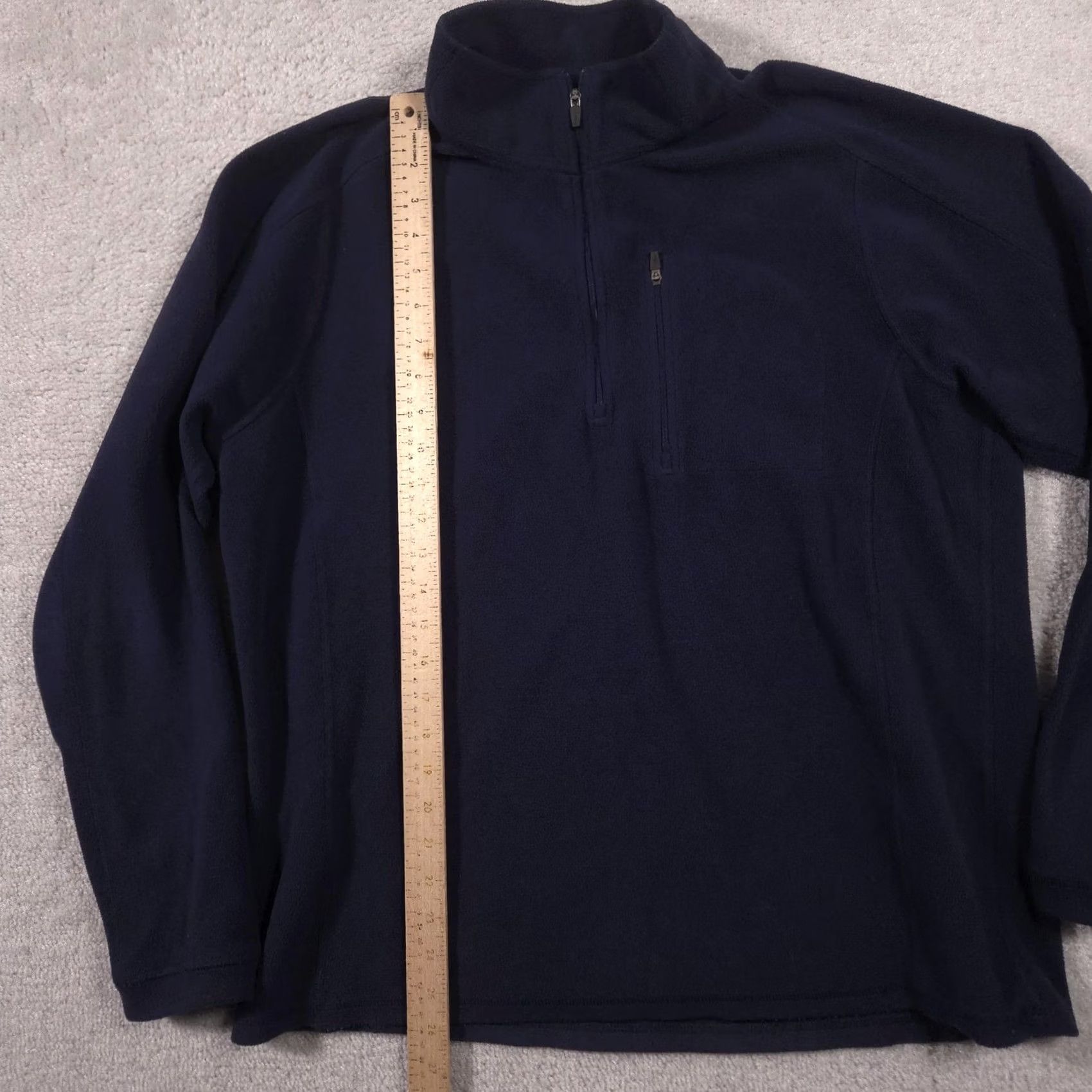 Vintage L.L. Bean Sweater Mens L Navy Blue Fleece Quarter Zip Mock Neck Pullover Size US L / EU 52-54 / 3 - 6 Thumbnail