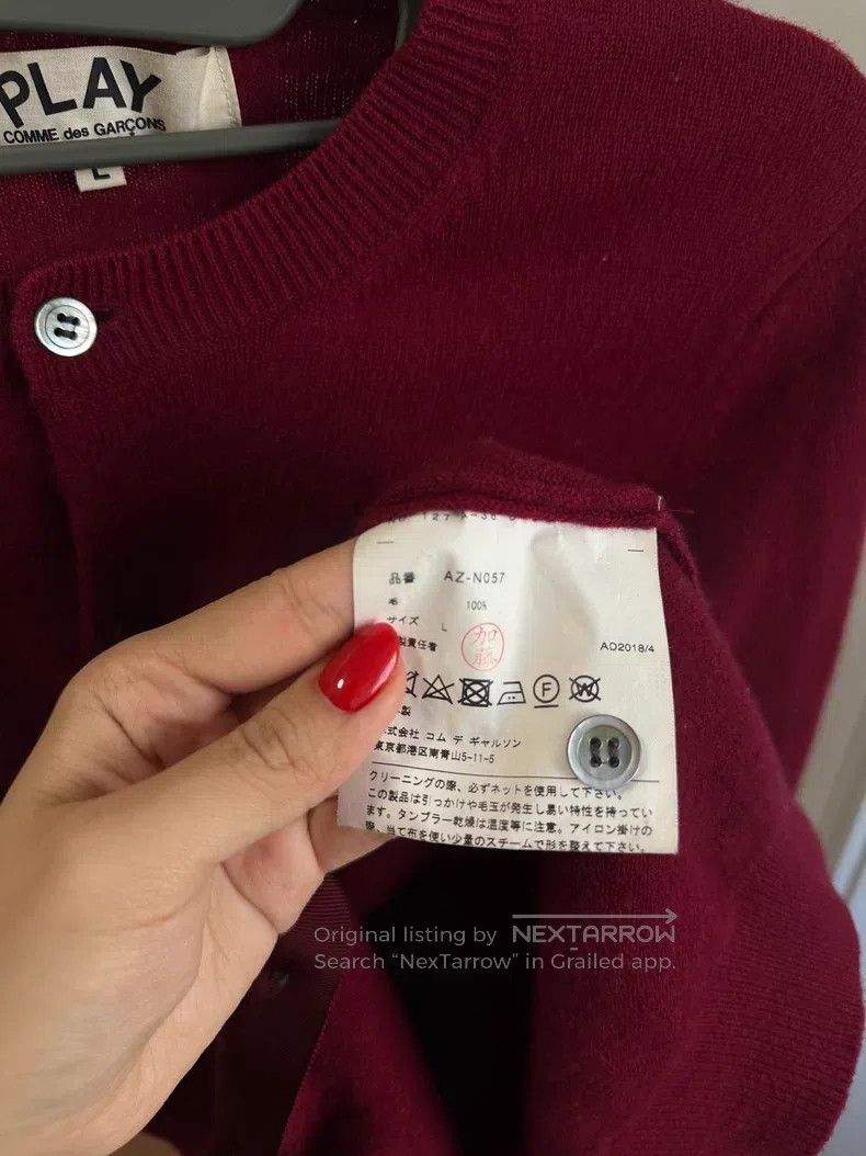 Comme des Garcons Comme Des Garcons Wine red wool knitted cardigan Size L / US 10 / IT 46 - 5 Thumbnail