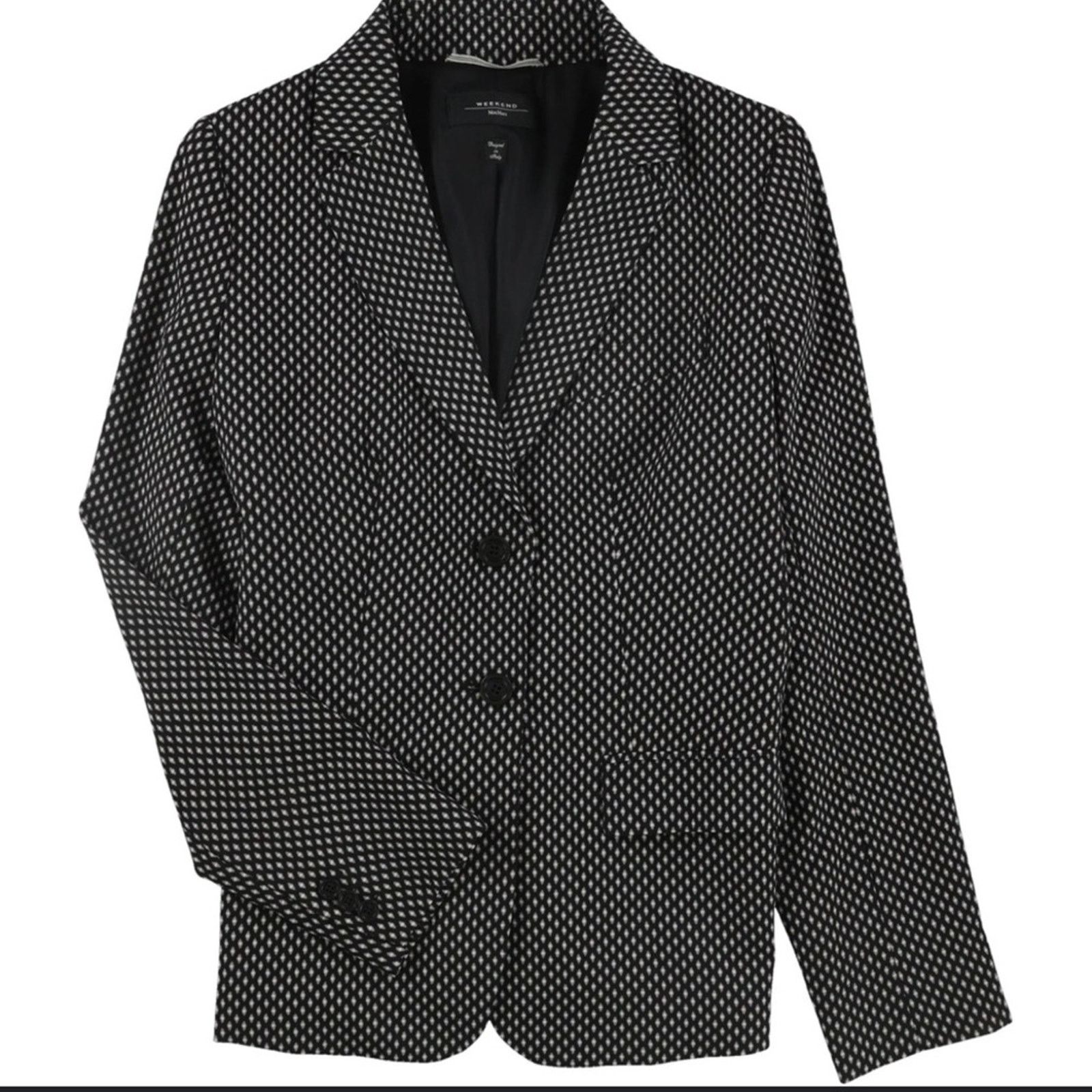 Max Mara MaxMara Bebbio Two-Button Diamond Print Blazer Jacket 14 Size L / US 10 / IT 46 - 5 Thumbnail