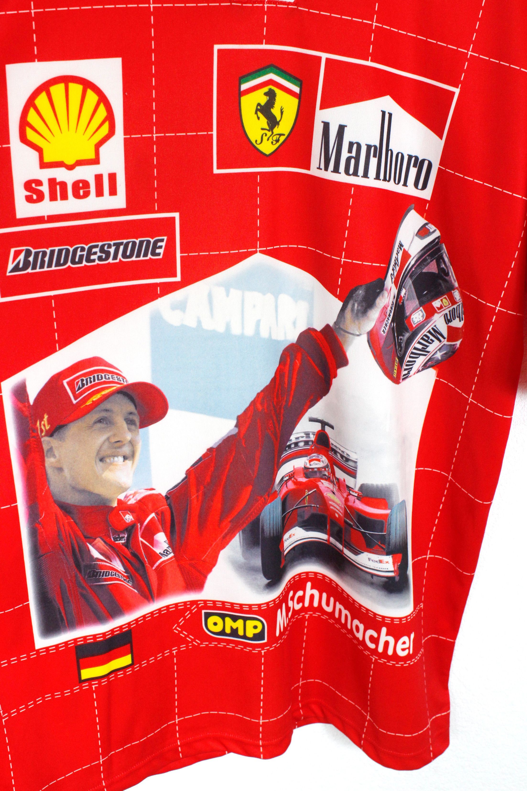 Ferrari Vintage Ferrari Schumacher F1 Racing Jersey Tee T-shirt Size US XXL / EU 58 / 5 - 4 Thumbnail