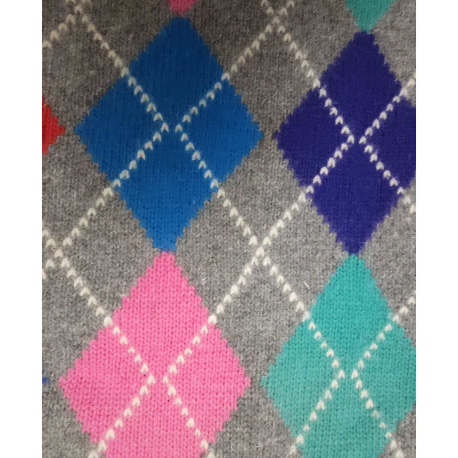 Other Brass Plum 40 % Argyle Wool VTG 80s Pastel Core Shetland M Size M / US 6-8 / IT 42-44 - 5 Thumbnail