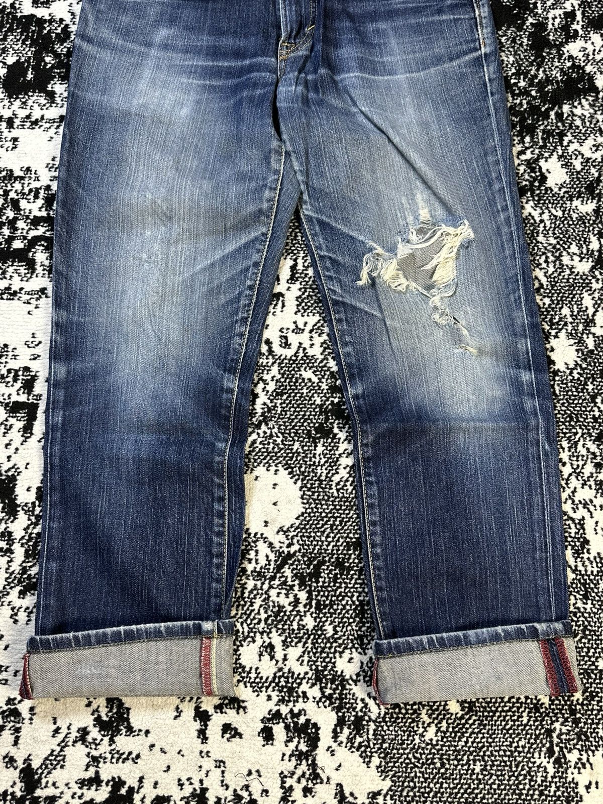 Undercover 2000s Flare Edwin 503 Blue Trip Mud Washed Denim Size US 30 / EU 46 - 2 Thumbnail