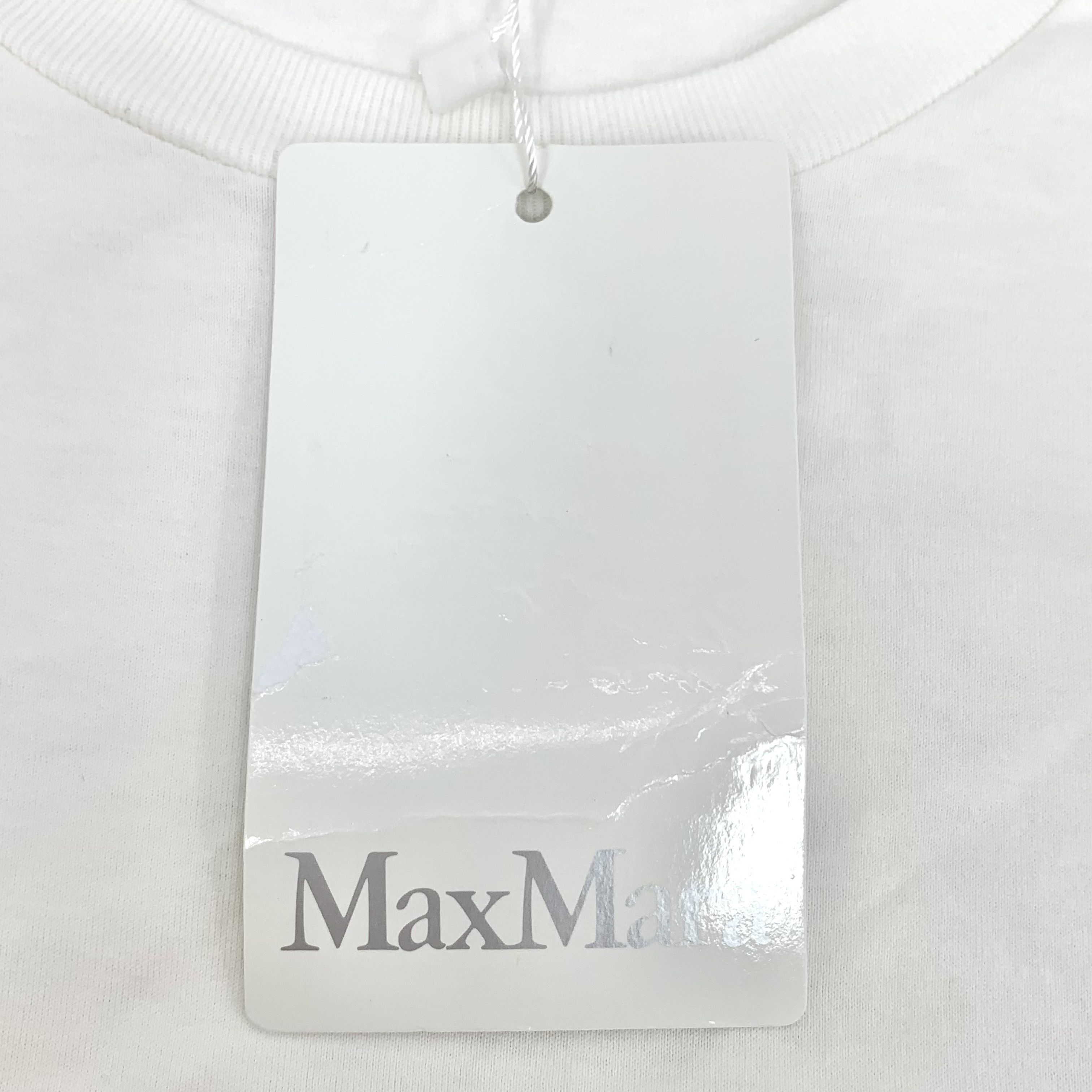 Max Mara Maxmara Pocket Letter & Animal Crystal T-Shirt White (M) Size M / US 6-8 / IT 42-44 - 6 Thumbnail