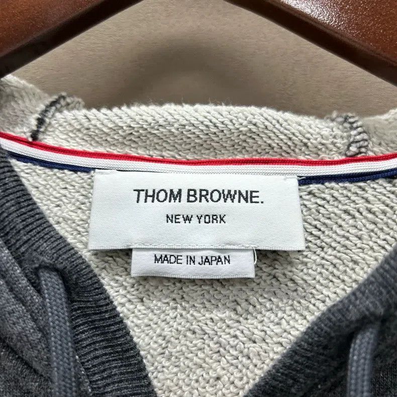 Thom Browne Thom Browne Striped Gray Hooded Sweatshirt Size US M / EU 48-50 / 2 - 4 Thumbnail