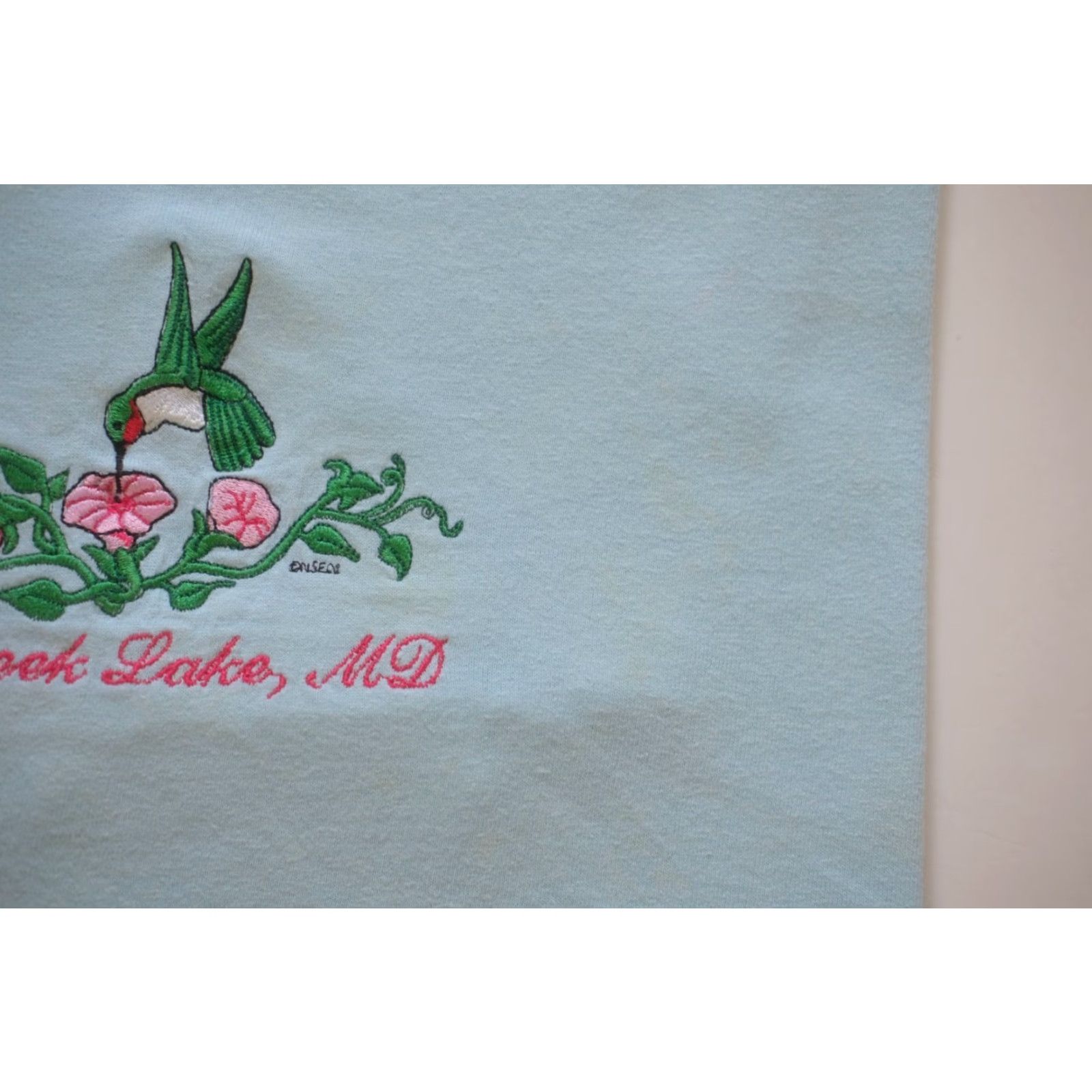 Anvil VINTAGE Anvil T-Shirt Blue 90s Outdoor Embroidered Deep Creek Lake Maryland Mens L Size US L / EU 52-54 / 3 - 5 Thumbnail