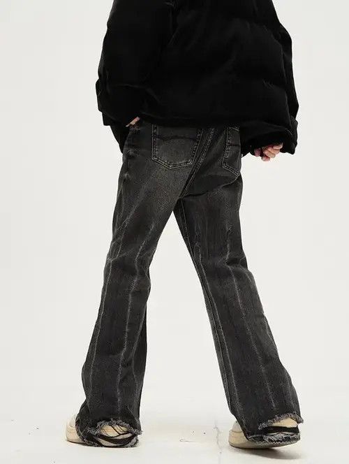 VIBE Faded Black Ripped Flare jeans Size US 32 / EU 48 - 2 Thumbnail