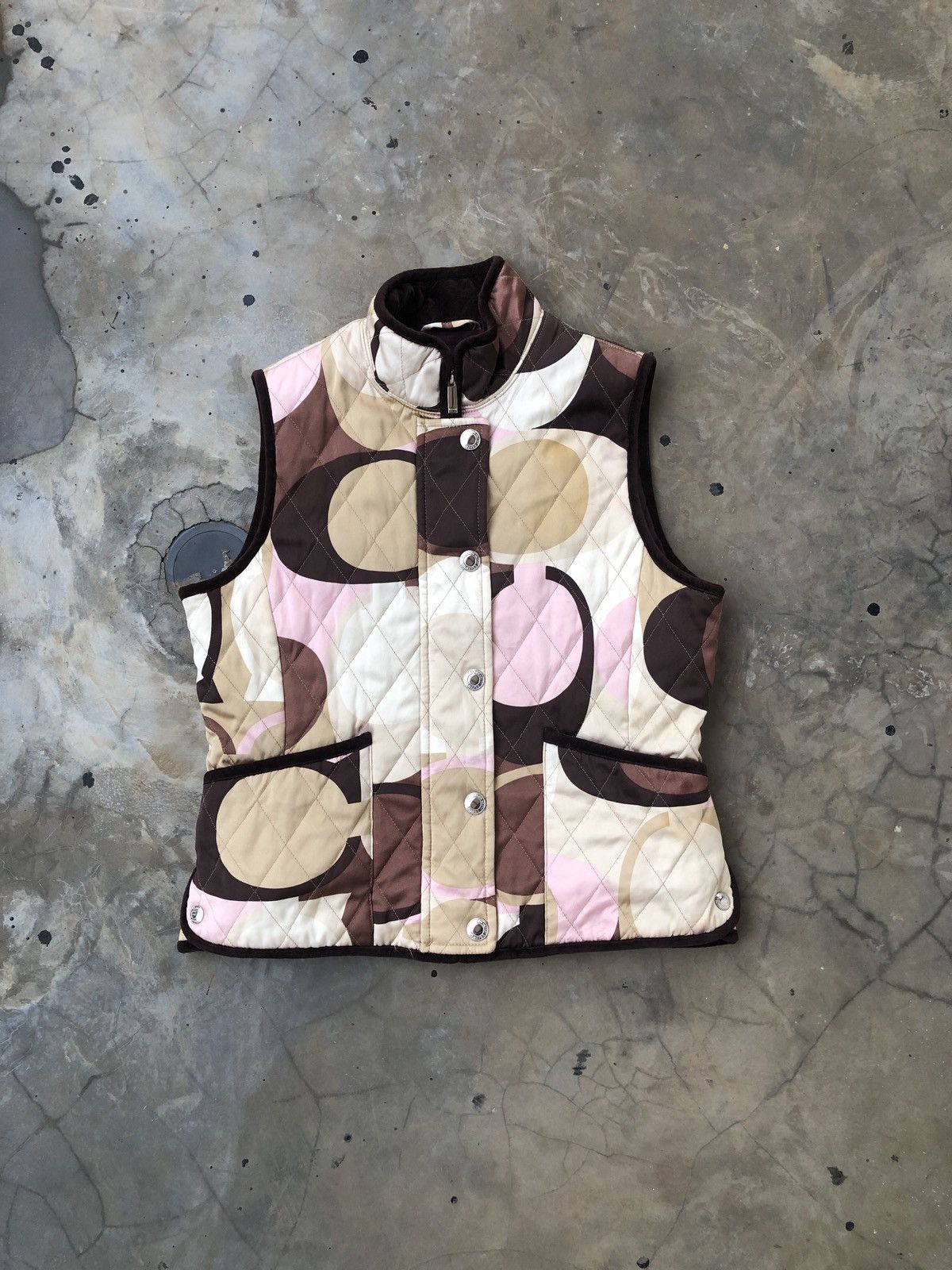 Coach Classic Coach Logo Pattern Print Quilted Vest Size S / US 4 / IT 40 - 1 Thumbnail
