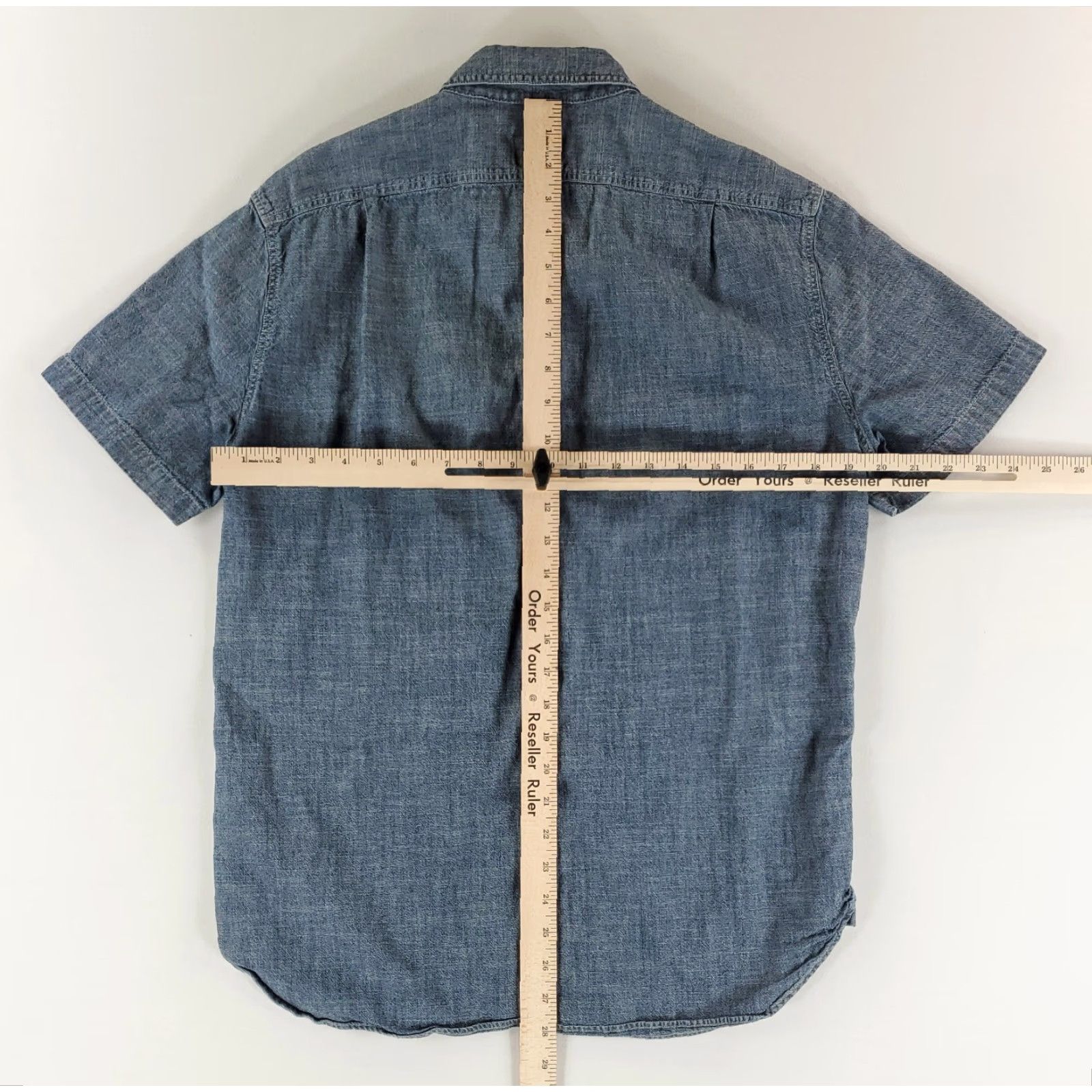 J.Crew J.CREW Chambray Button Up Shirt Short Sleeve Blue Mens M Shirt Size US M / EU 48-50 / 2 - 6 Thumbnail