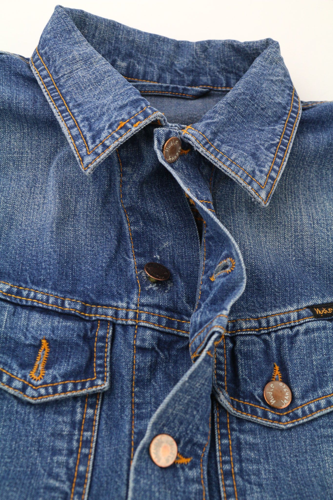 Nudie Jeans TERRY WORN IN S Blue Cotton Denim Unlined Jacket 80778 Size US S / EU 44-46 / 1 - 8 Thumbnail