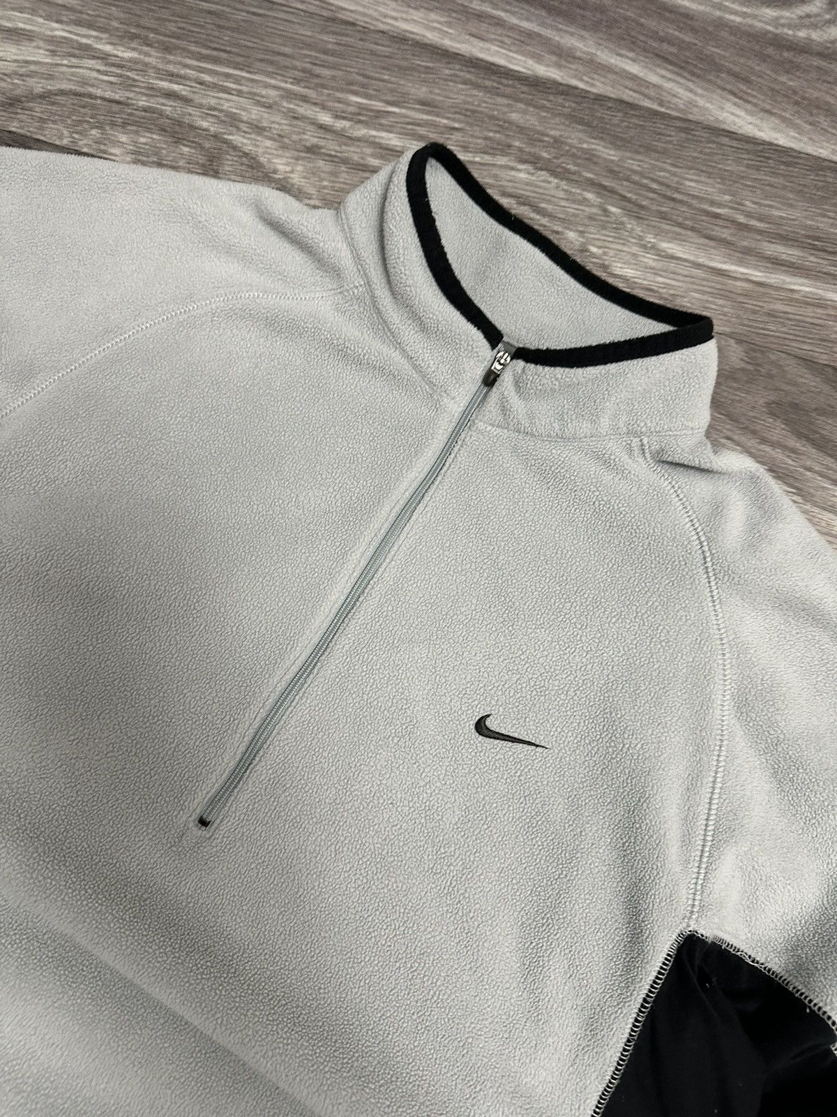 Nike Nike Vintage 00s Grey 1/4 Zip Fleece Sweatshirt hype size XL Size US XL / EU 56 / 4 - 4 Thumbnail