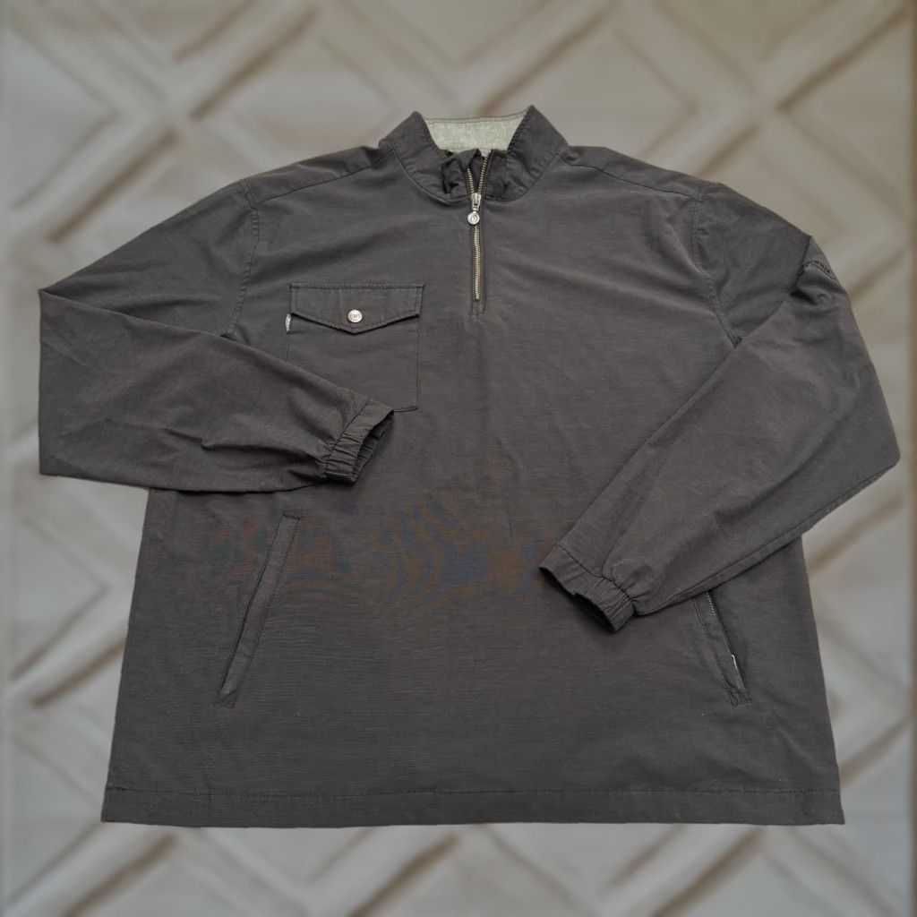 Vintage Linksoul Boardwalker Windbreaker Jacket Mens L Charcoal Gray 1/2 Zip Golf Size US L / EU 52-54 / 3 - 1 Thumbnail