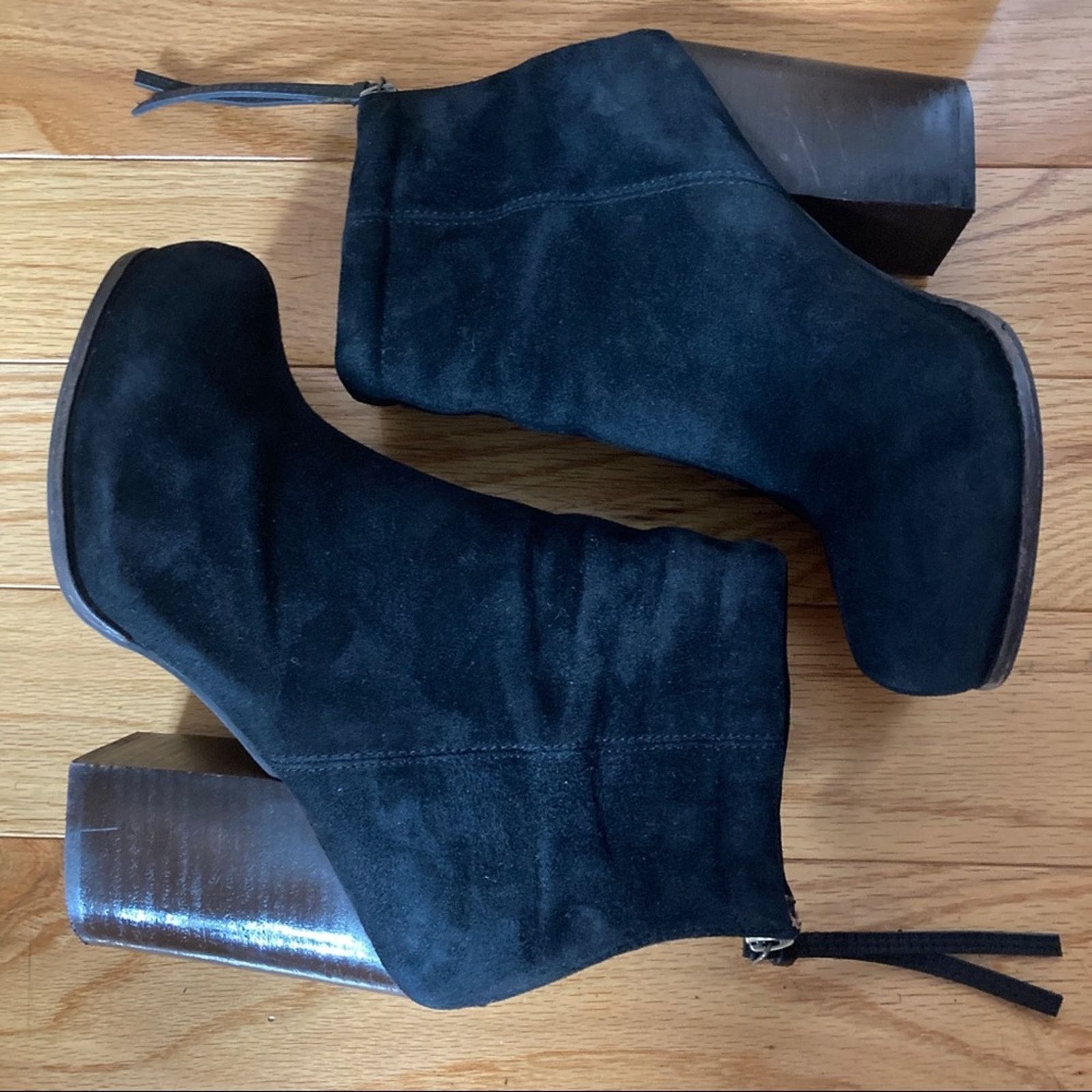 Jeffrey Campbell Rumble Suede Ankle Booties US 8 Brown 4" Block Heel 90s Boho Size US 8 / IT 38 - 2 Thumbnail