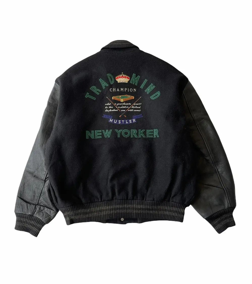 Vintage HUSTLER NEW YORK LEGEND VARSITY JACKET Size US L / EU 52-54 / 3 - 1 Thumbnail