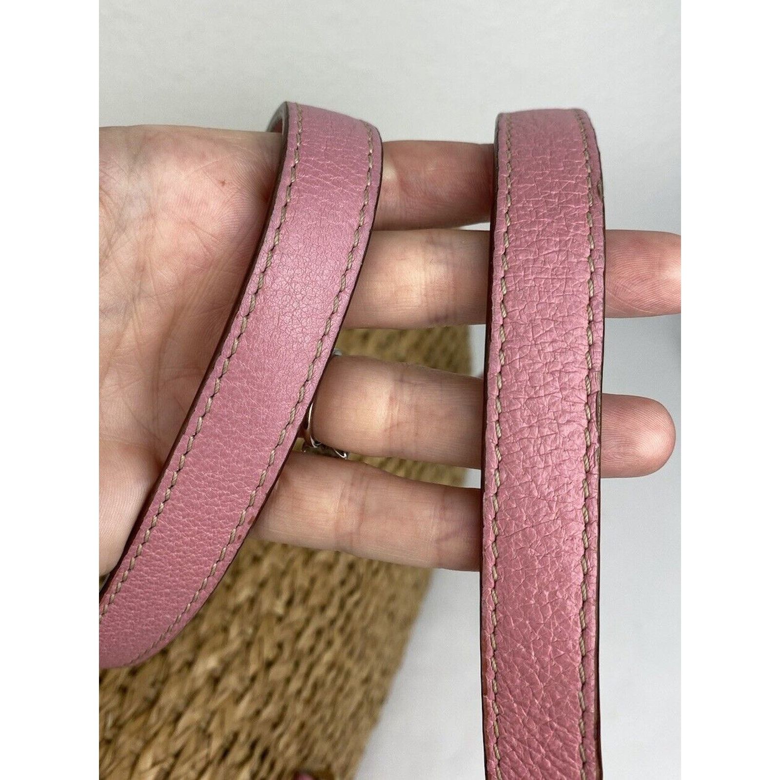 Kate Spade Kate Spade Straw Picnic Wine Bag Purse Basket Pink Leather Size ONE SIZE - 11 Thumbnail