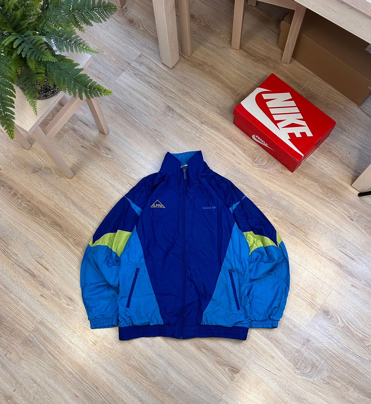 Pre-owned Adidas X Vintage 90's Vintage Adidas Alpina Nylon Retro Jacket In Blue