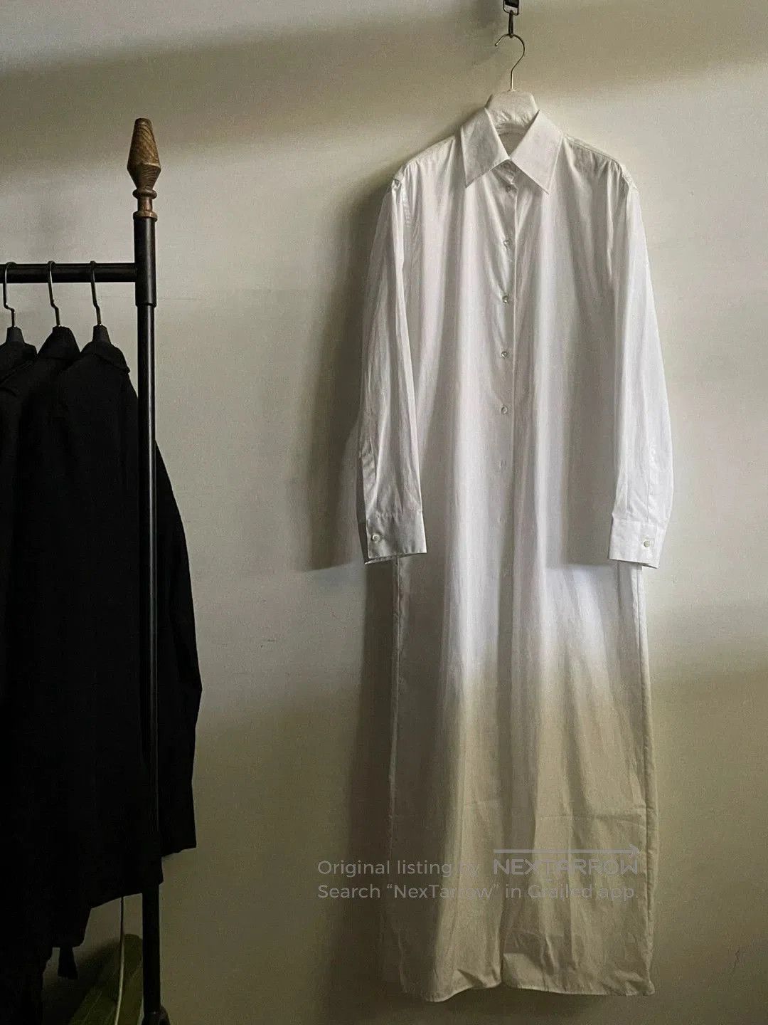 Maison Margiela long white cotton shirt dress. Size L / US 10 / IT 46 - 3 Thumbnail