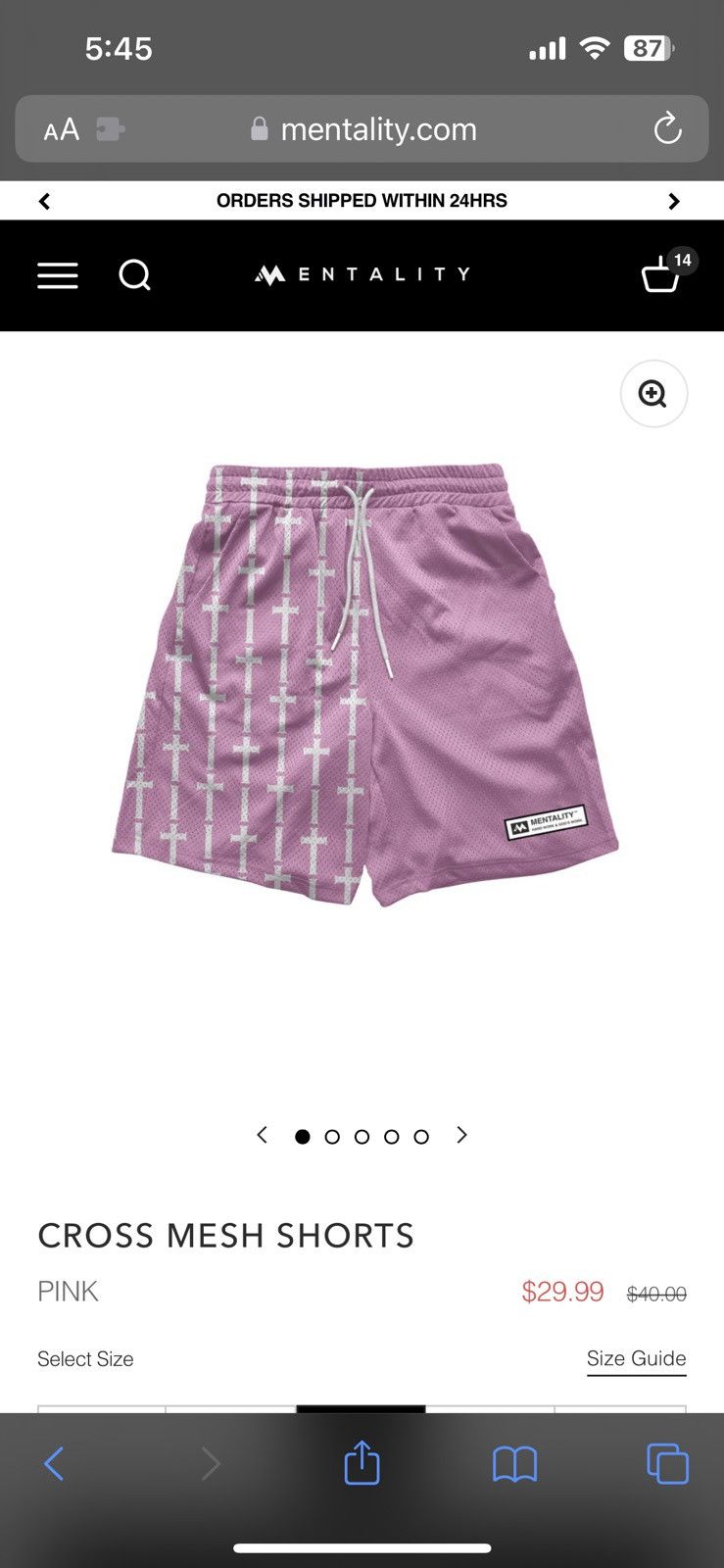 Vintage Mentality pink cross shorts Size US L / EU 52-54 / 3 - 1 Thumbnail