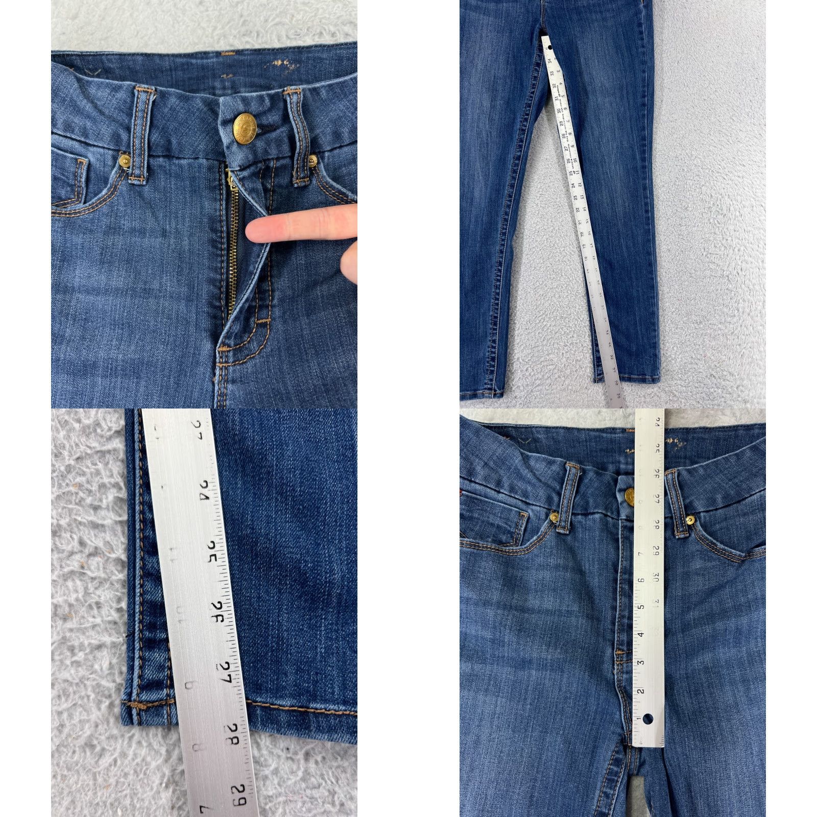 Vintage Seven7 Jeans Women 8 Blue Denim Skinny Mid Rise Stretch - 5-Pocket Comfort Embroidered Logo Size 30" / US 8 / IT 44 - 8 Thumbnail