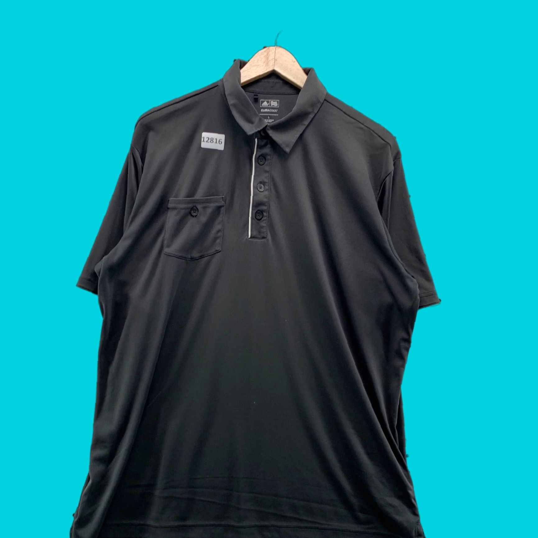 Adidas Adidas Golf Shirt Polo Climacool Mens Large Black Pocket Button Short Sleeve Size US L / EU 52-54 / 3 - 1 Thumbnail