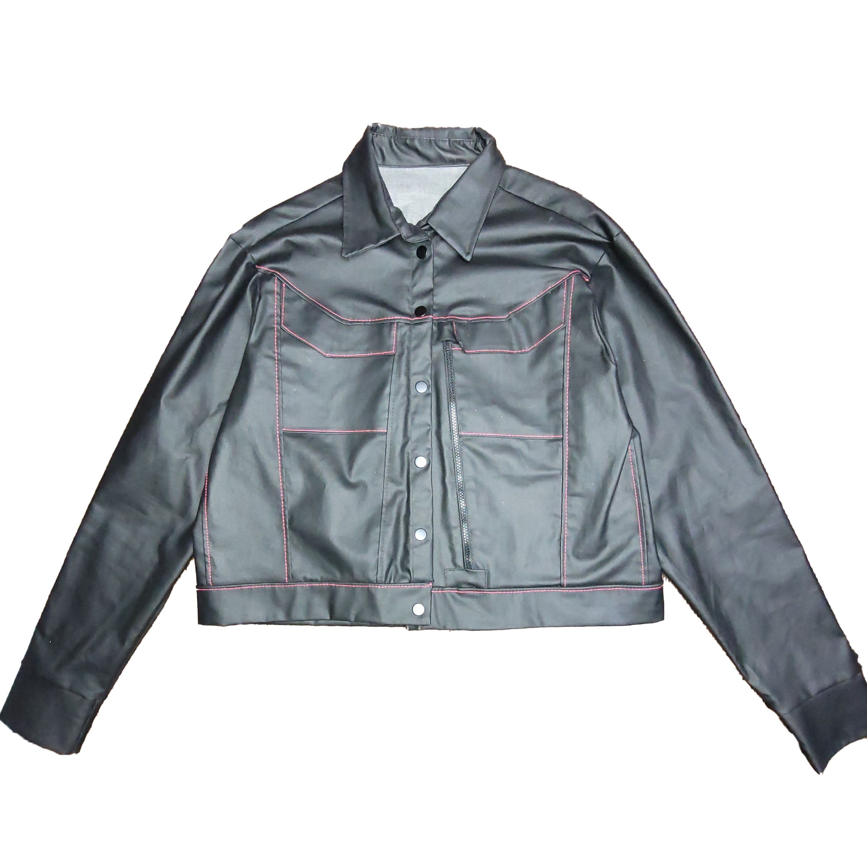 Designer Cropped Coated Denim Cropped Jacket Size US S / EU 44-46 / 1 - 1 Thumbnail