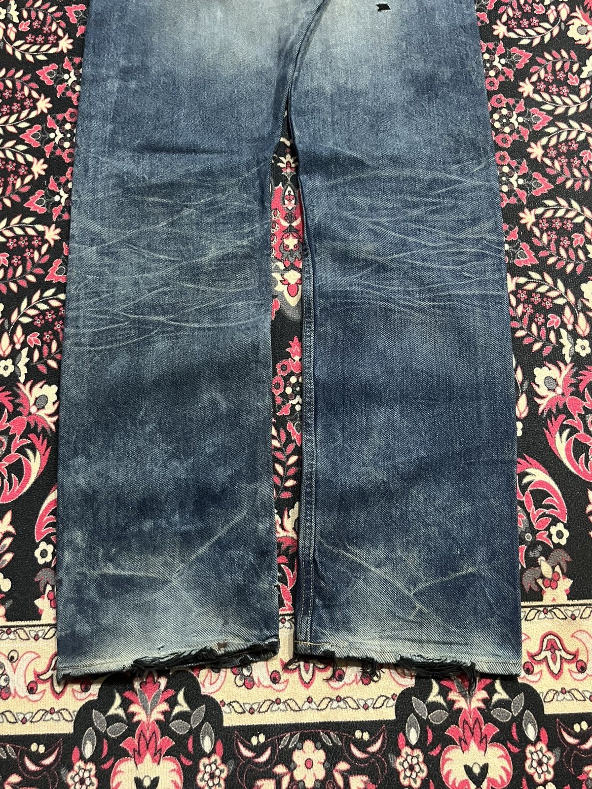 Spellbound Japanese Brand Spellbound Dark Faded Blue Fringe Ripped Jean Size US 30 / EU 46 - 10 Thumbnail