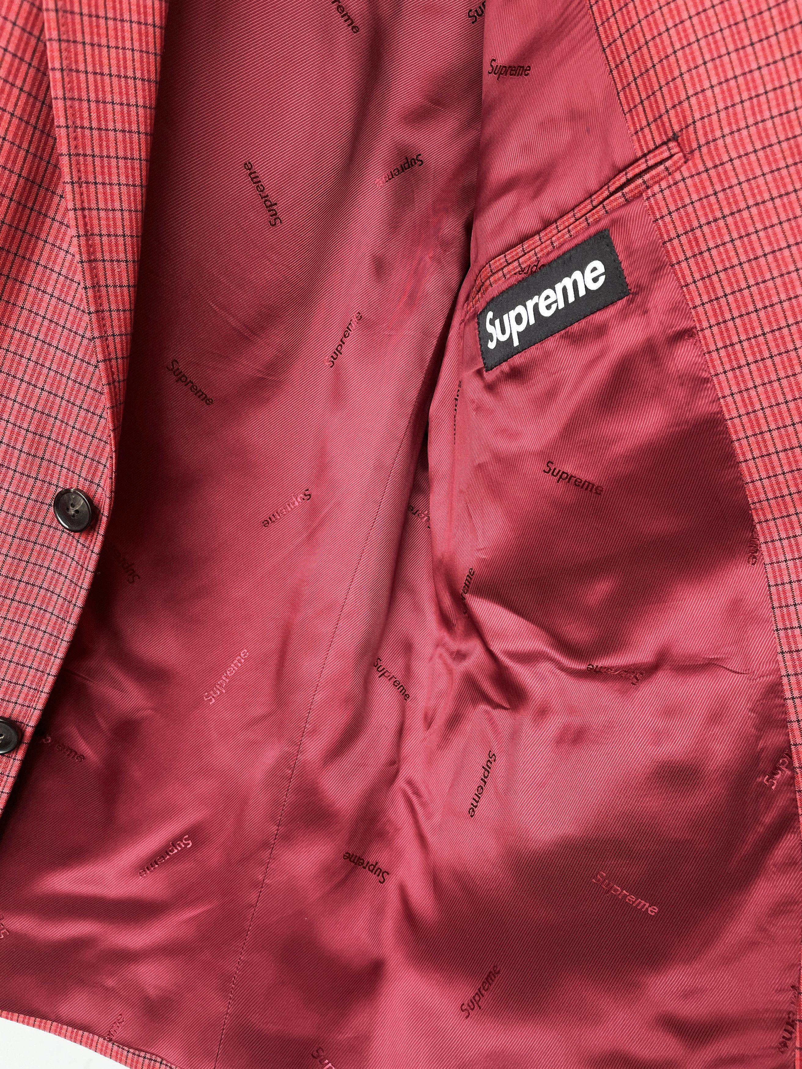 Supreme SS19 red plaid suit Size 38R - 2 Thumbnail
