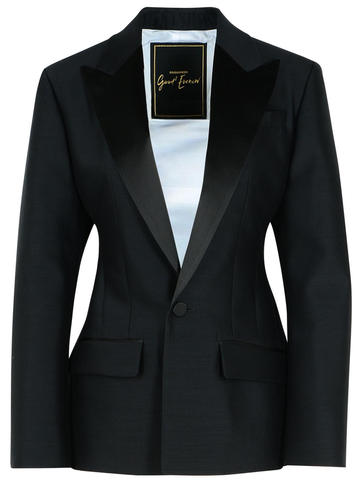 Dsquared2 DSQUARED2 'Dan' Black Virgin Wool Blend Blazer Size S / US 4 / IT 40 - 1 Thumbnail