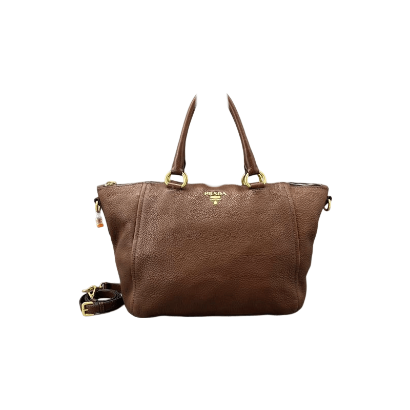Prada Prada Pebbled Leather Tote Bag ONE SIZE Size ONE SIZE - 1 Thumbnail