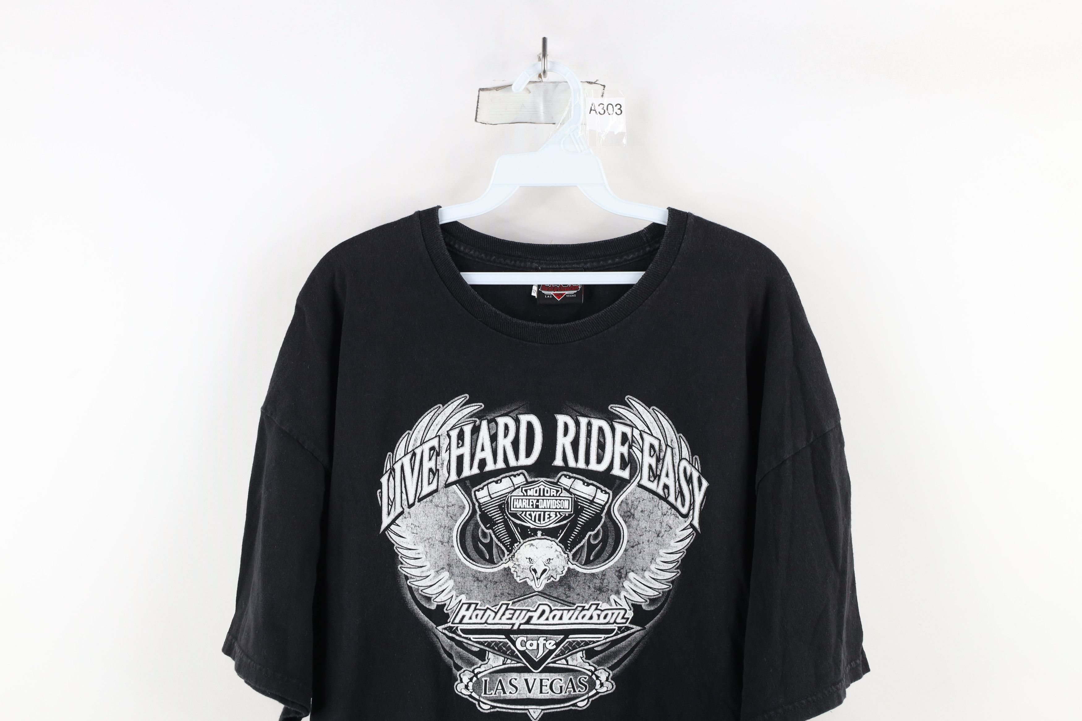 Harley Davidson × Vintage Vintage Y2K Harley Davidson Cafe Eagle Las Vegas T-Shirt Size US XL / EU 56 / 4 - 2 Thumbnail