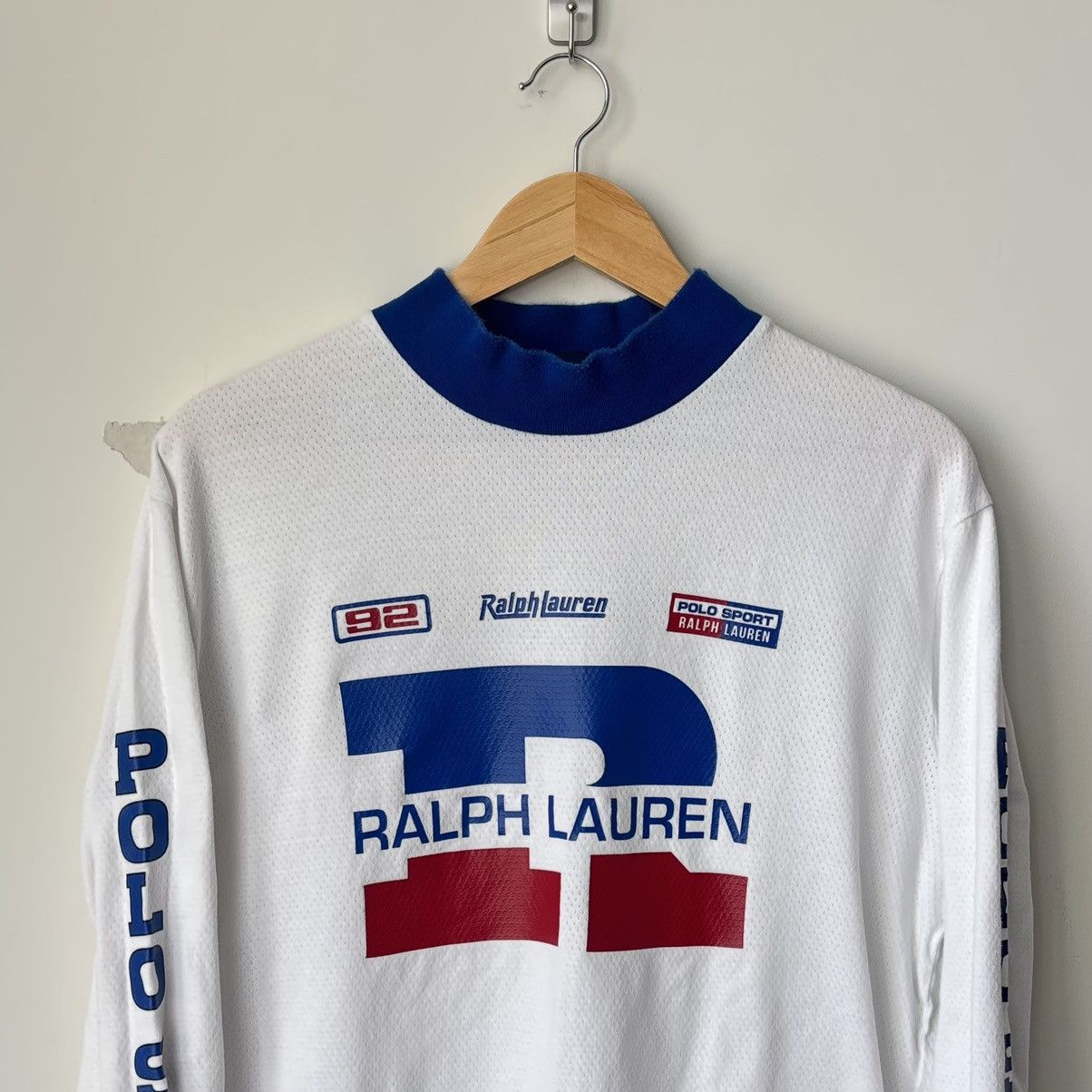 Polo Ralph Lauren Polo Sport Motocross Racing Logo Waffle Knit Mockneck Shirt Size US L / EU 52-54 / 3 - 2 Thumbnail