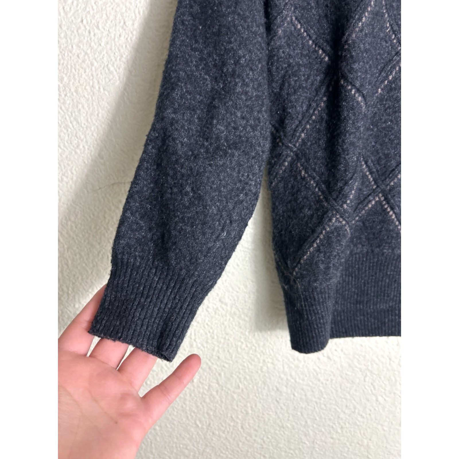 Vintage Davis And Squire Womens Large Pullover Sweater Gray Merino Wool Cashmere Blend Size L / US 10 / IT 46 - 3 Thumbnail