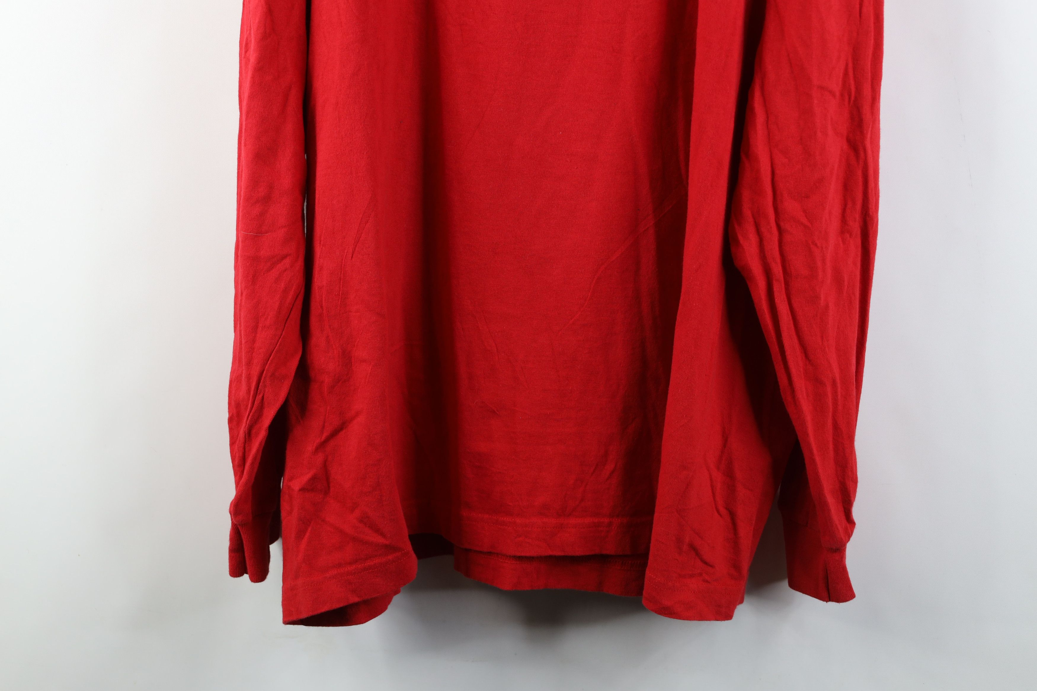 Adidas Vintage Y2K Adidas Logo Long Sleeve T-Shirt Red Cotton Size US XL / EU 56 / 4 - 13 Thumbnail