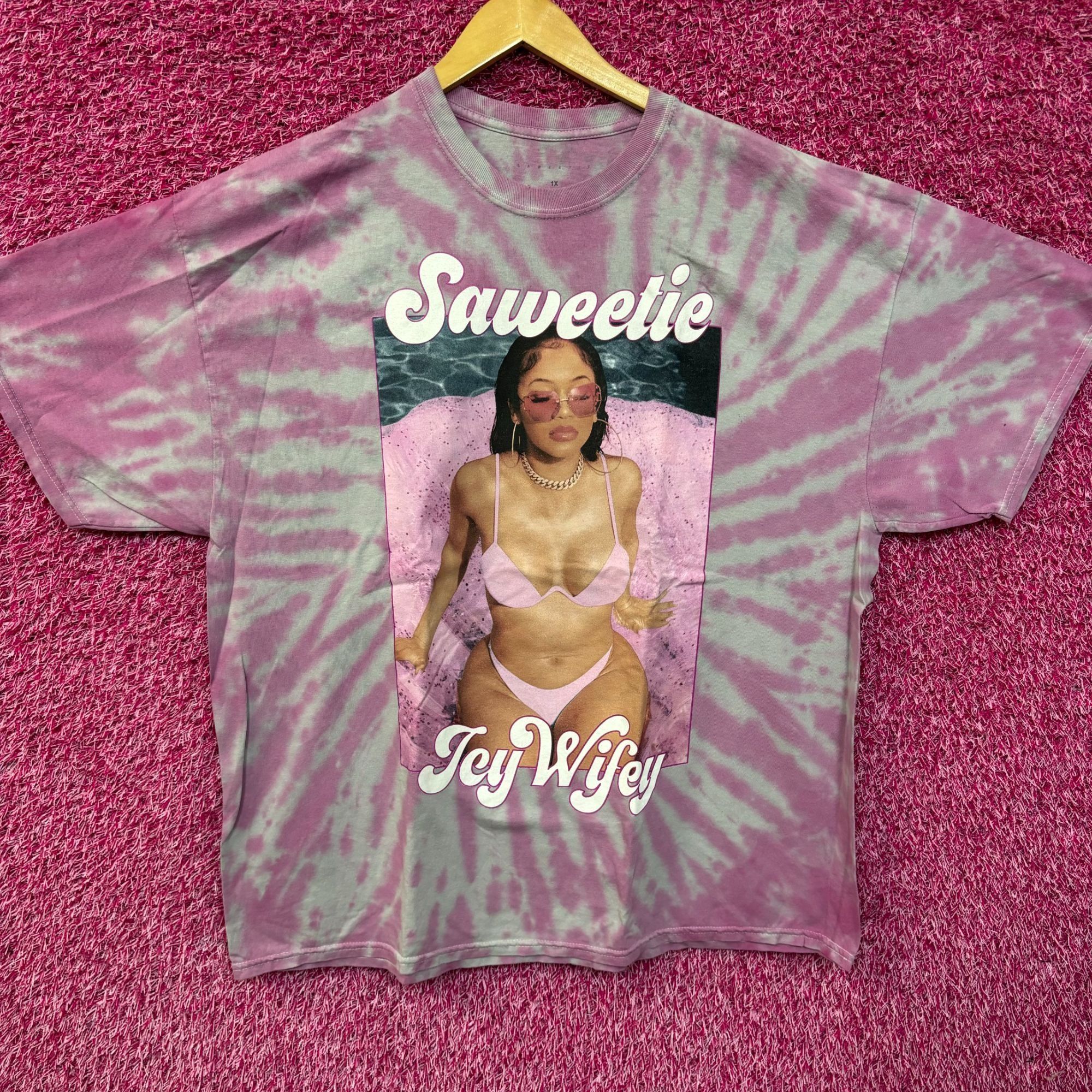 Rap Tees Saweetie Icy Wifey High Maintenance Oversized Rap Tie Dye 1X Size US XL / EU 56 / 4 - 1 Thumbnail
