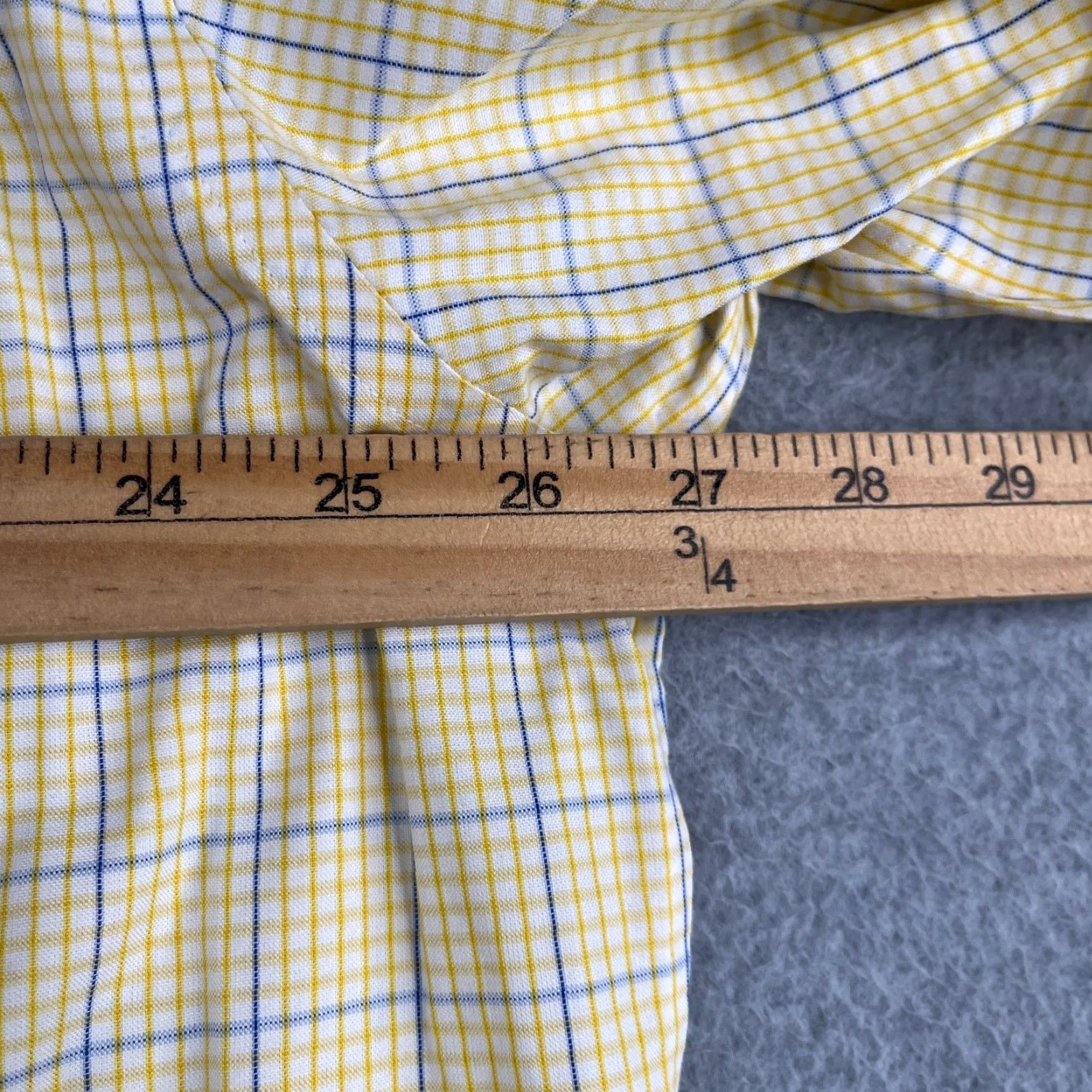 Vintage Paul Fredrick Shirt 17.5 Yellow Check Casual Button Up Long Sleeve Mens Size US XXL / EU 58 / 5 - 6 Thumbnail