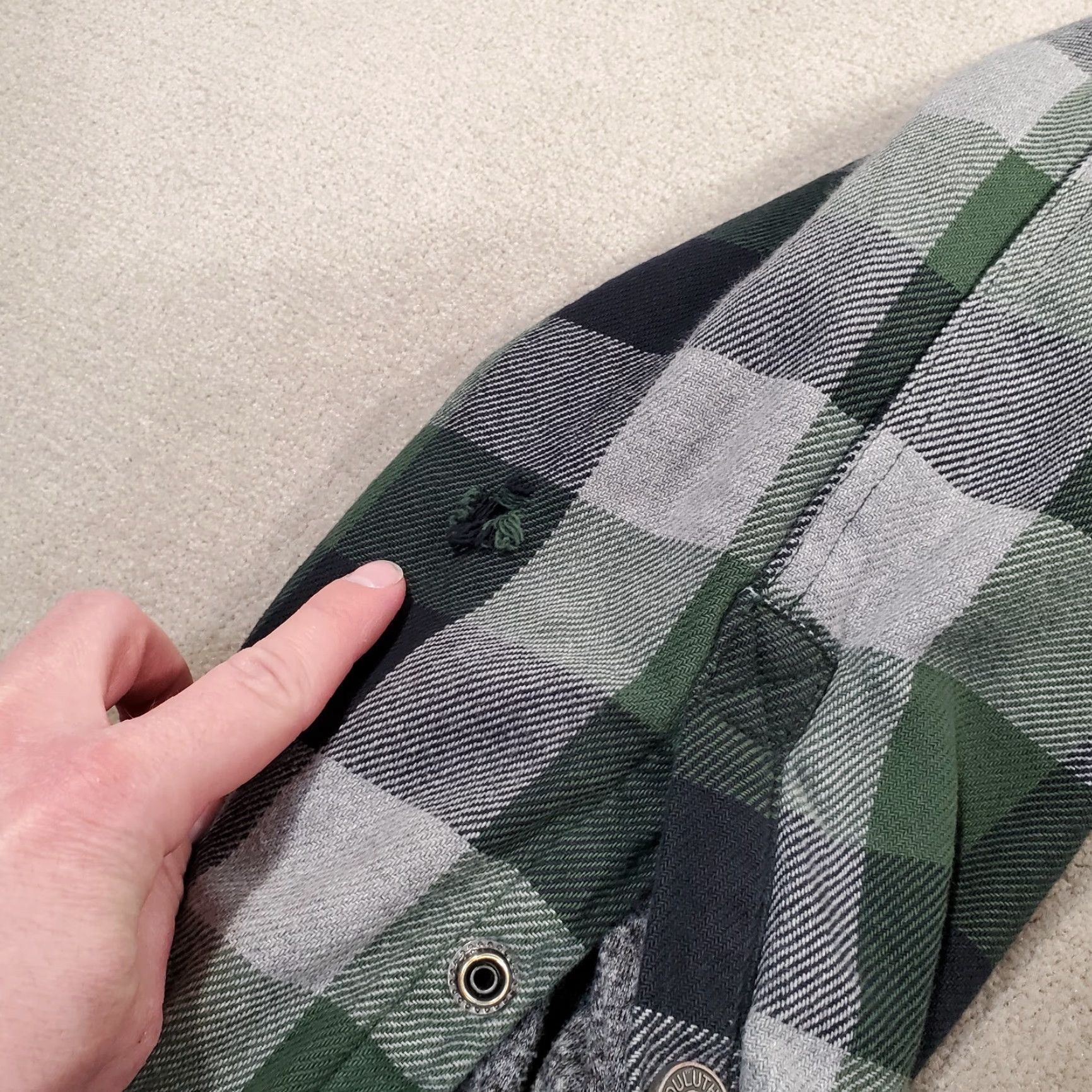 Vintage Duluth Jacket Mens Extra Large Tall Green Gray Flannel Lined Coat Cotton Check Pocket Overcoat Outdoor Winter Fall Spring Summer Size US XXL / EU 58 / 5 - 3 Thumbnail