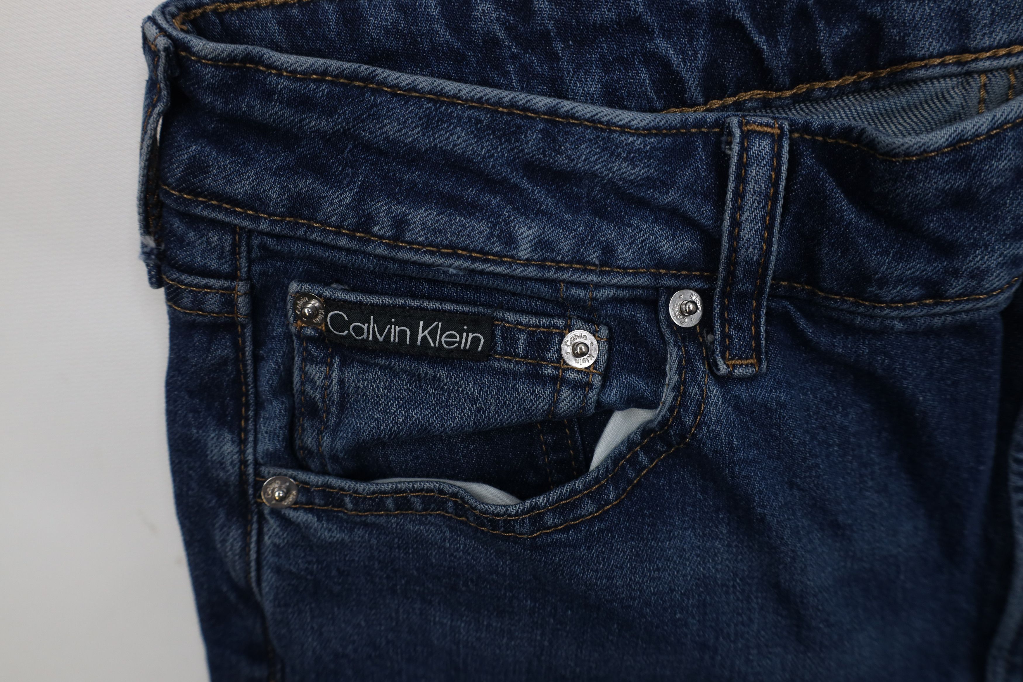Calvin Klein Vintage 90s Y2K Calvin Klein Wide Leg Denim Jeans Blue Size 30" / US 8 / IT 44 - 6 Thumbnail