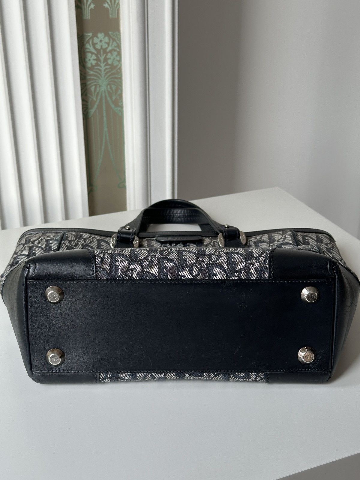 Christian Dior Monsieur DIOR Monogram Navy Diorissimo Canvas Medium Tote Bag Size ONE SIZE - 9 Thumbnail
