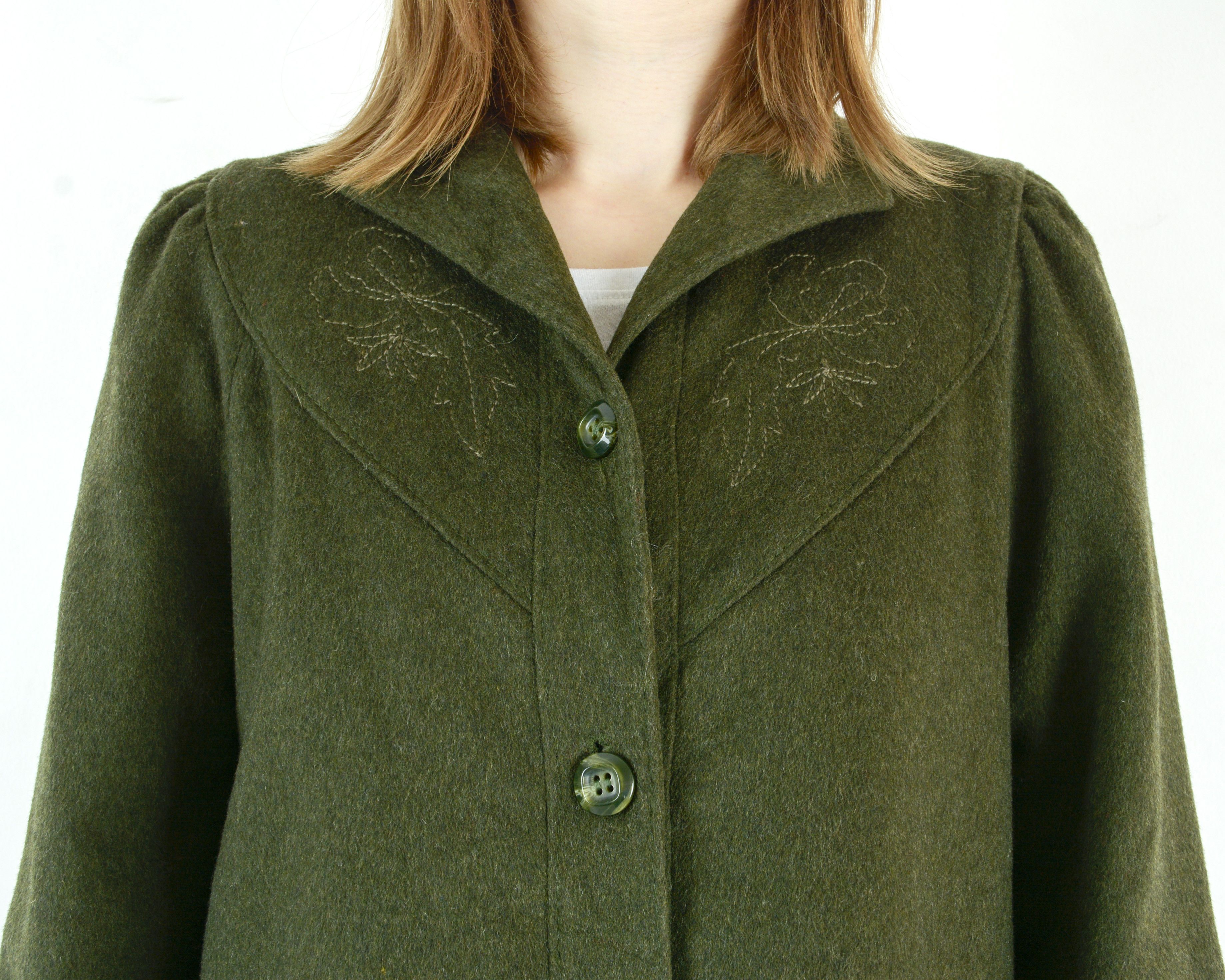 Vintage 70s Sport Loden Wool Coat M Jacket Overcoat Mac Trachten Size M / US 6-8 / IT 42-44 - 5 Thumbnail